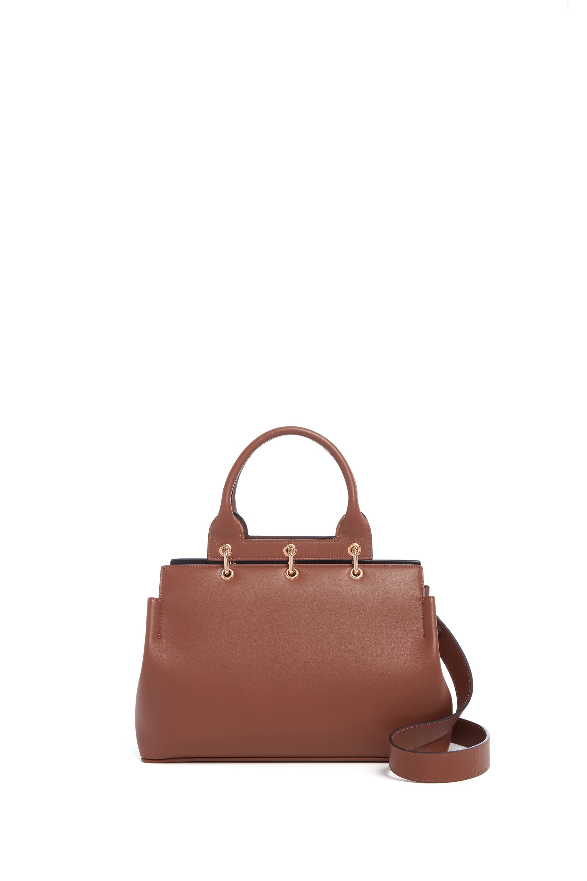 Small Amethyst Bag in Cognac Nappa Leather - 3