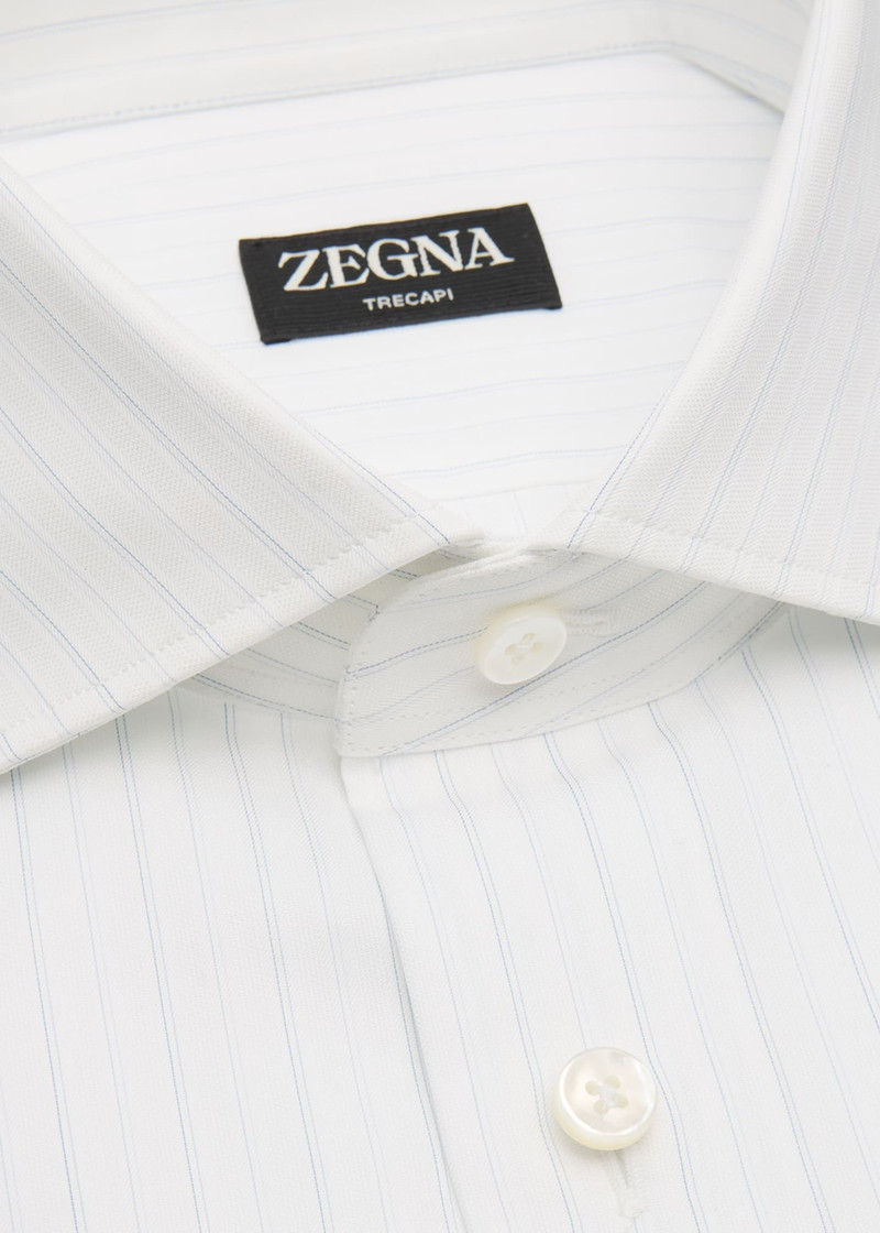 ZEGNA Men's Trecapi Cotton Stripe Dress Shirt outlook