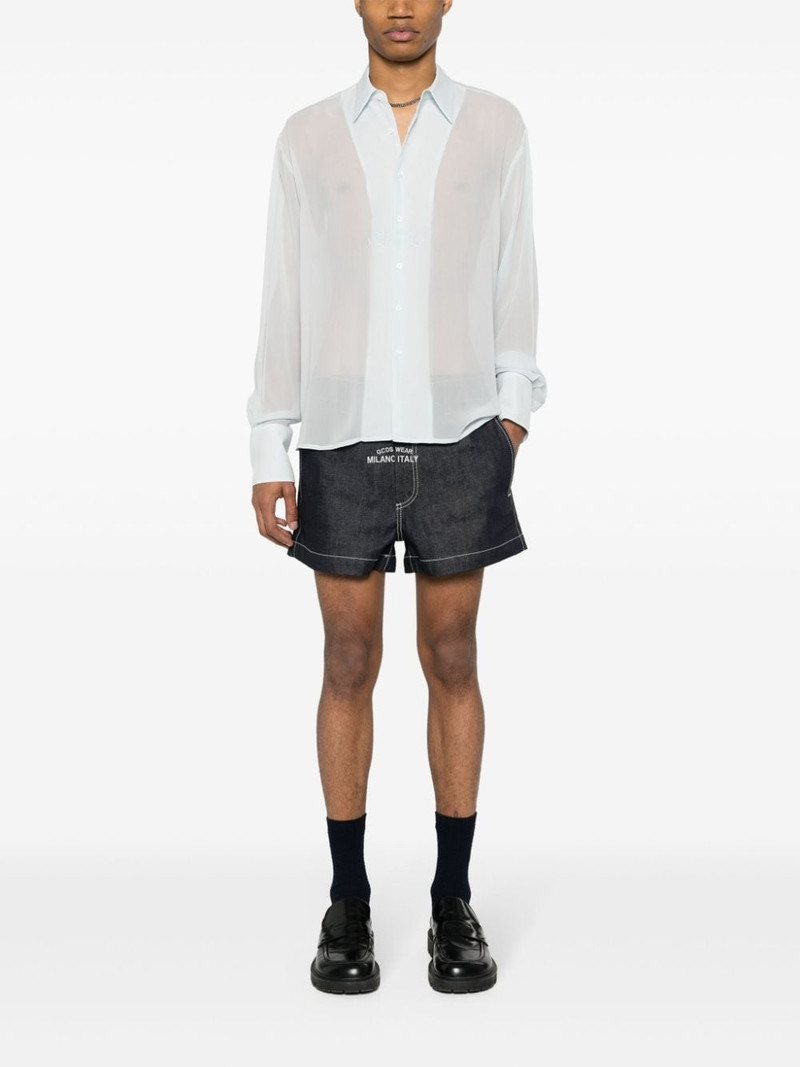 GCDS logo-embroidered silk shirt outlook