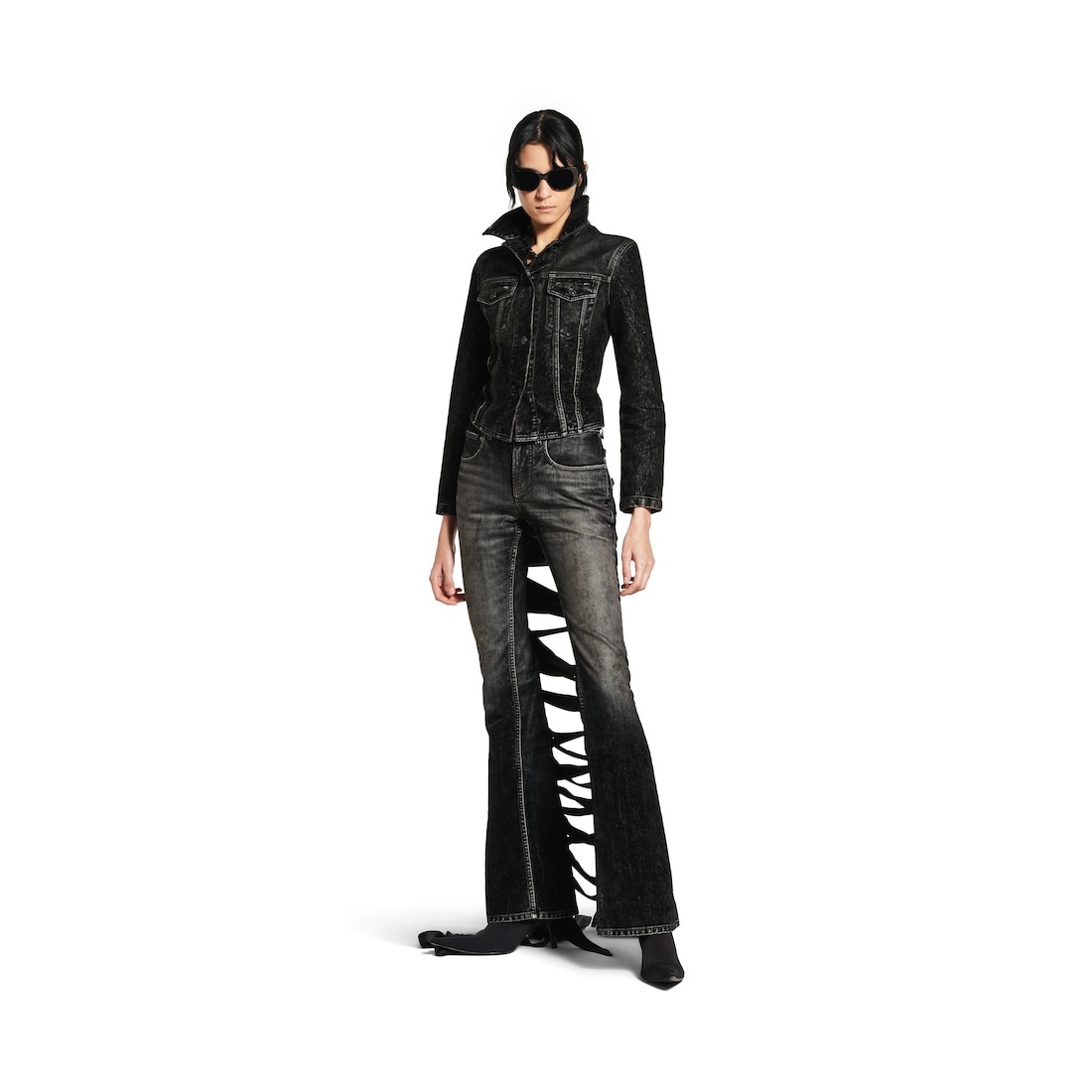 Women's Lace-up Jacket in Black - 2