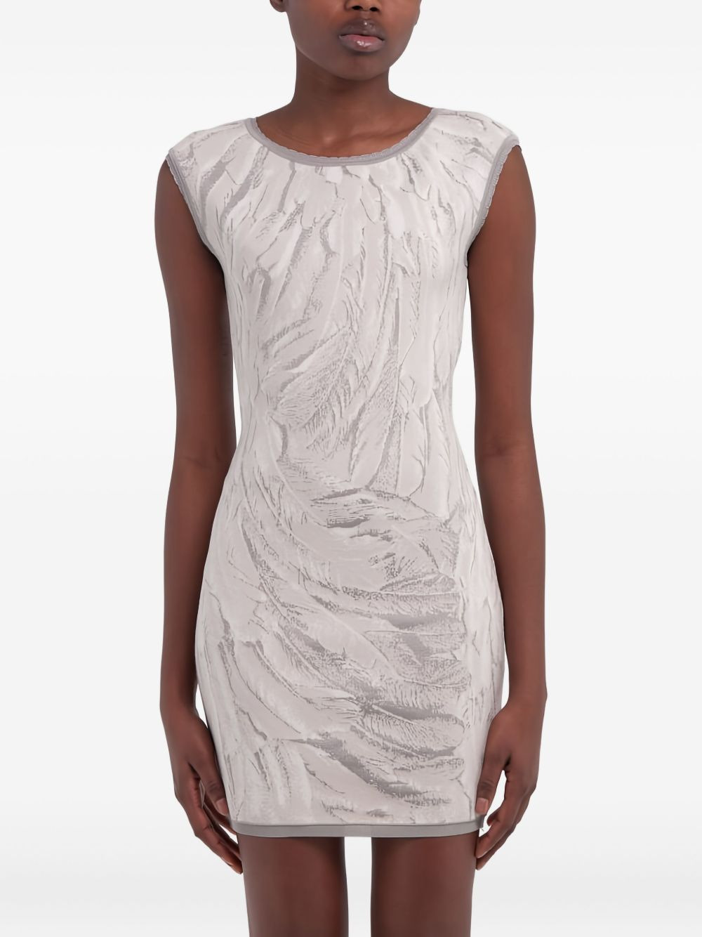 feather-print mini dress - 3