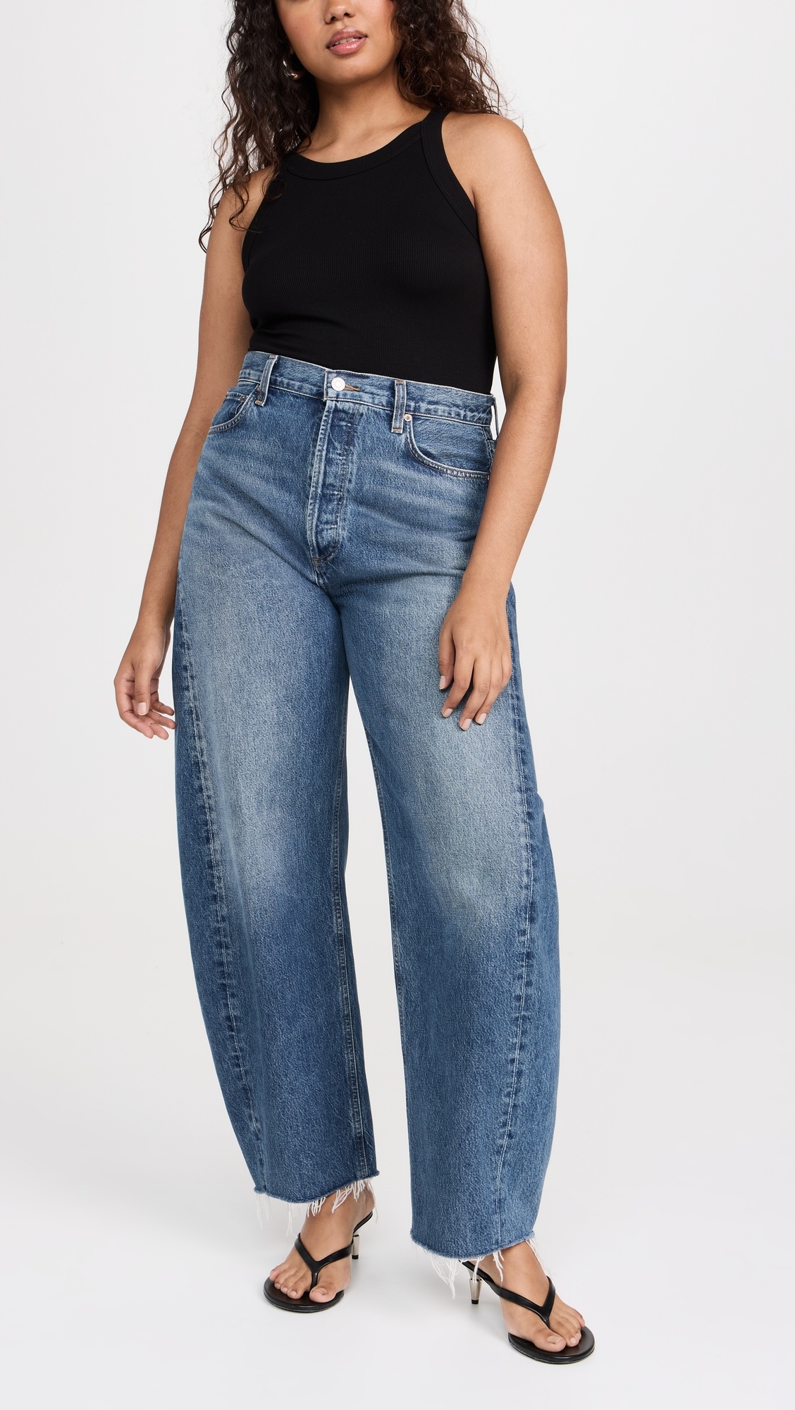 Luna High Rise Curved Taper Jeans - 7