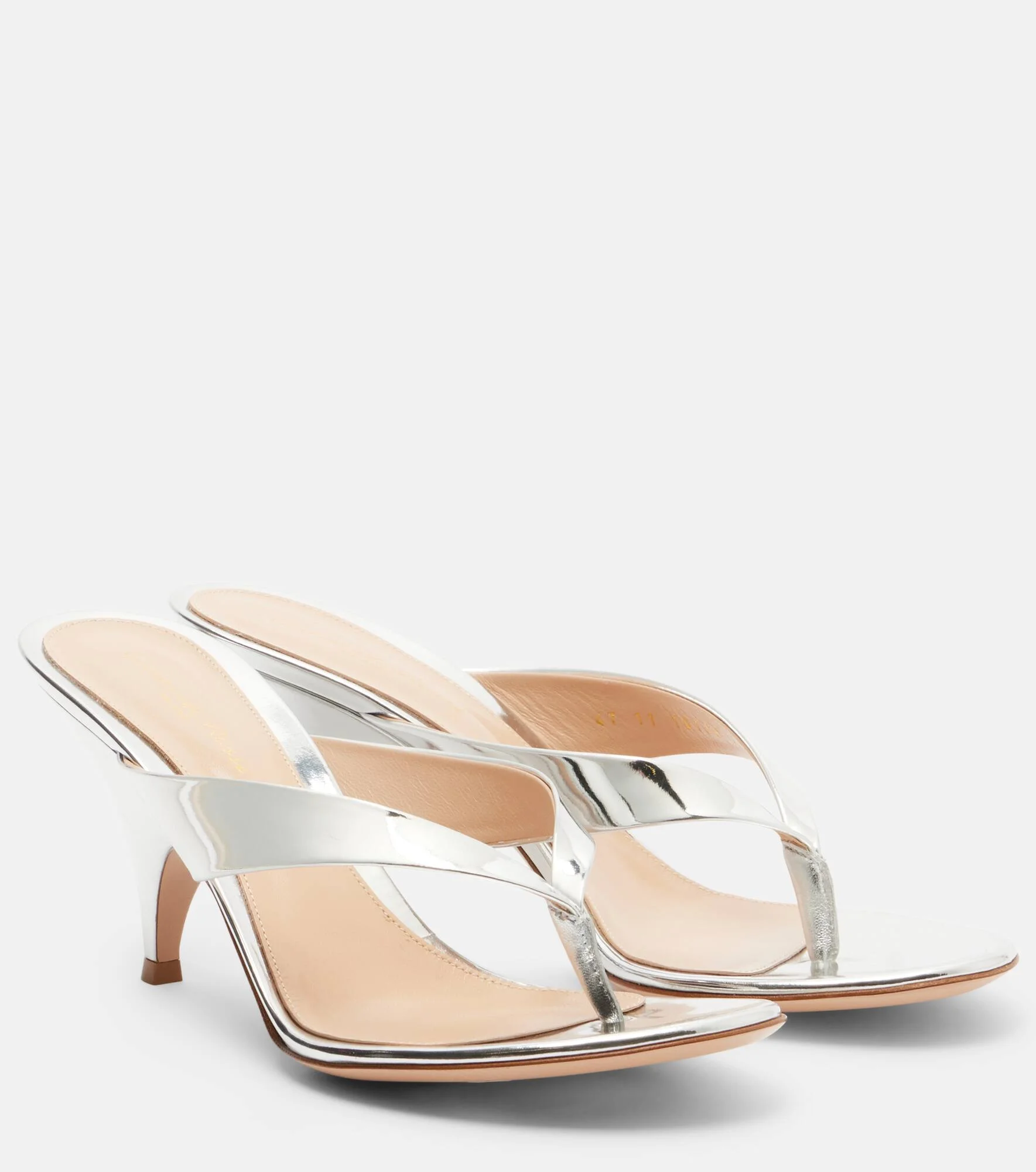 Metallic leather sandals - 1