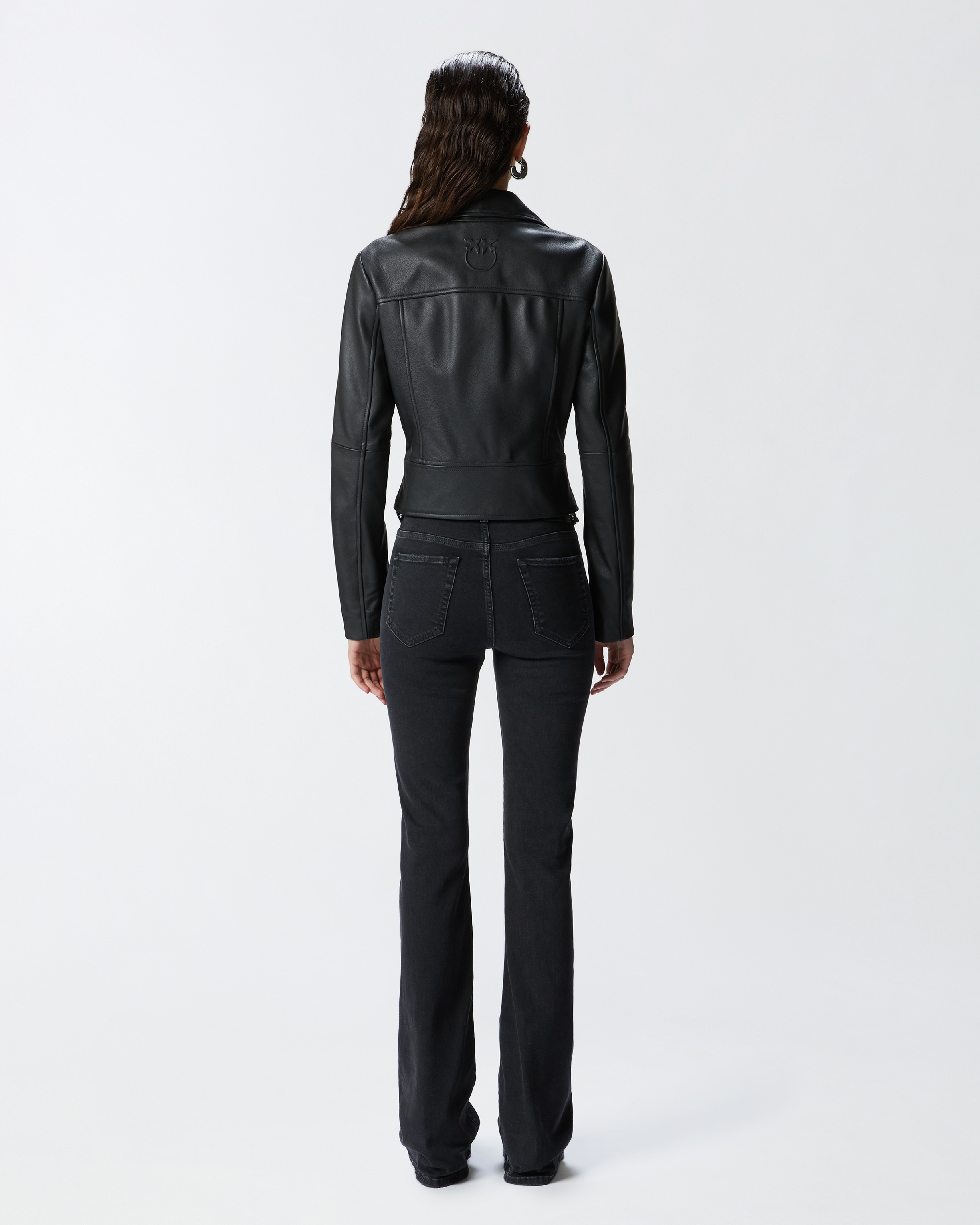 SHORT ZIPPED NAPPA LEATHER BIKER JACKET - 4