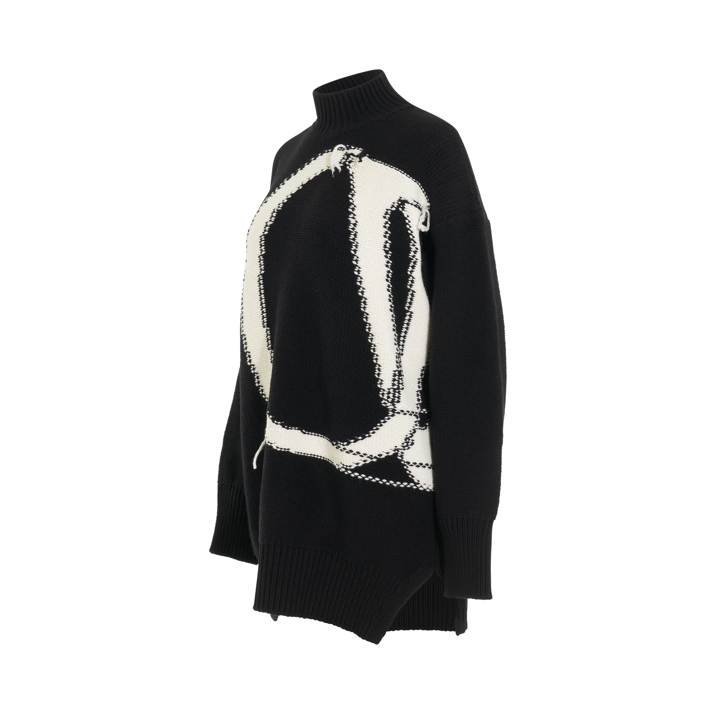 OW Maxi Logo Turtleneck Knitwear in Black - 2