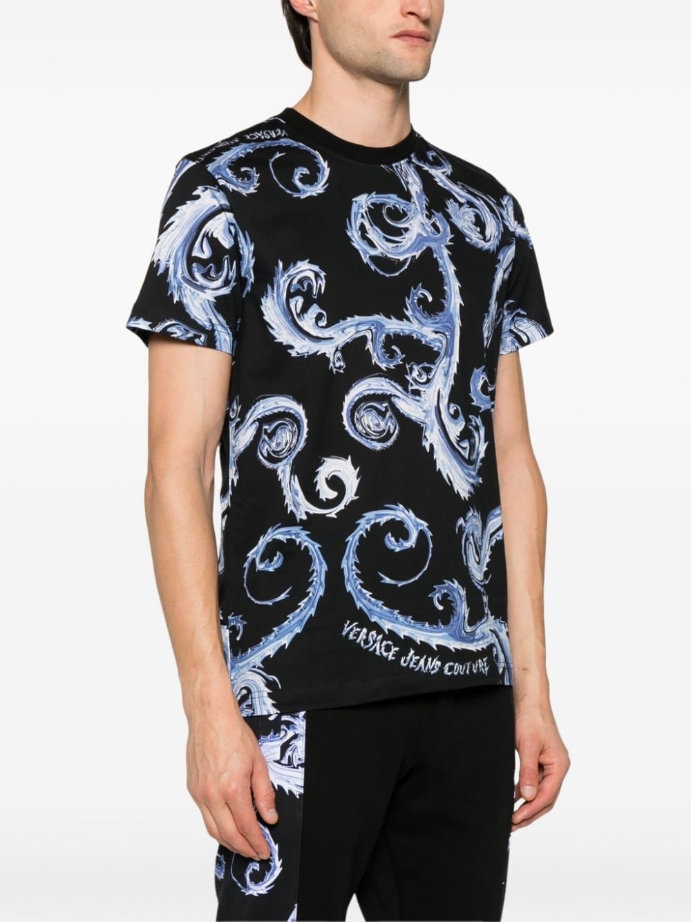 Barocco-print cotton T-shirt - 3