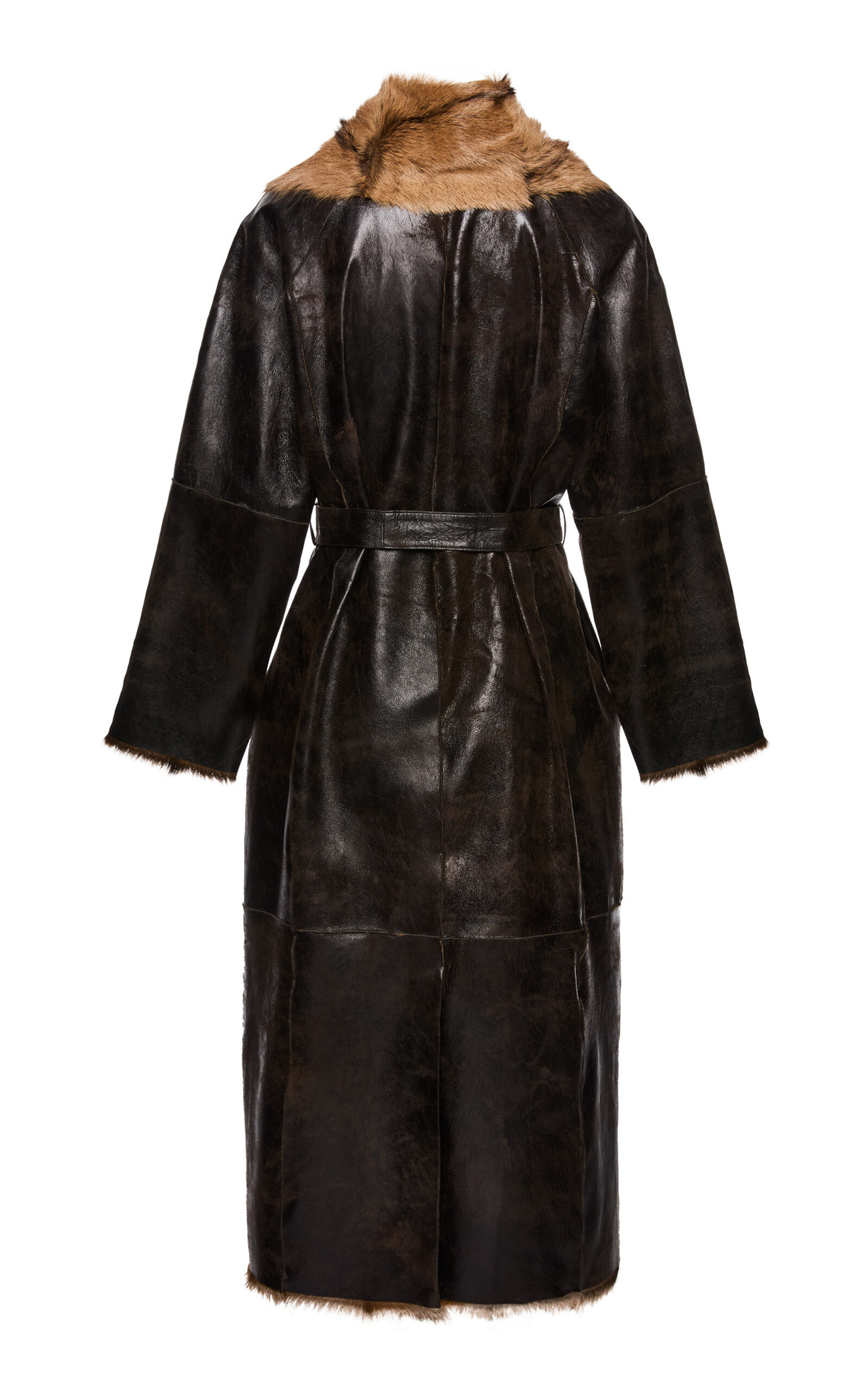 Reversible Leather Coat brown - 4