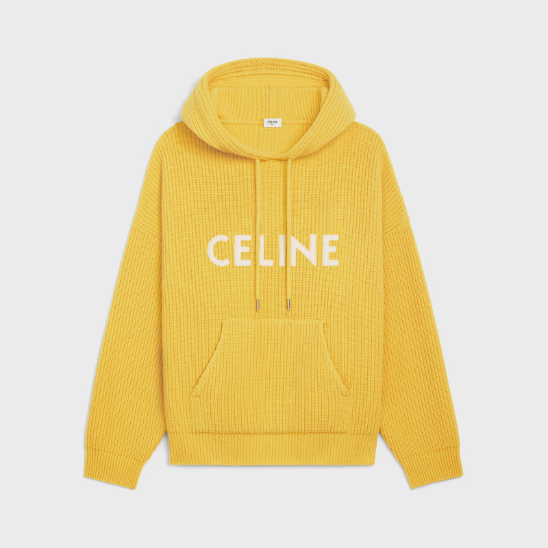 CELINE SWEATER WITH HOOD IN RIBBED WOOL 1