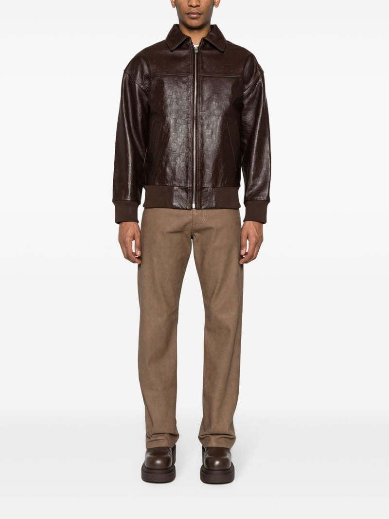 MISBHV faux-leather straight-leg trousers outlook