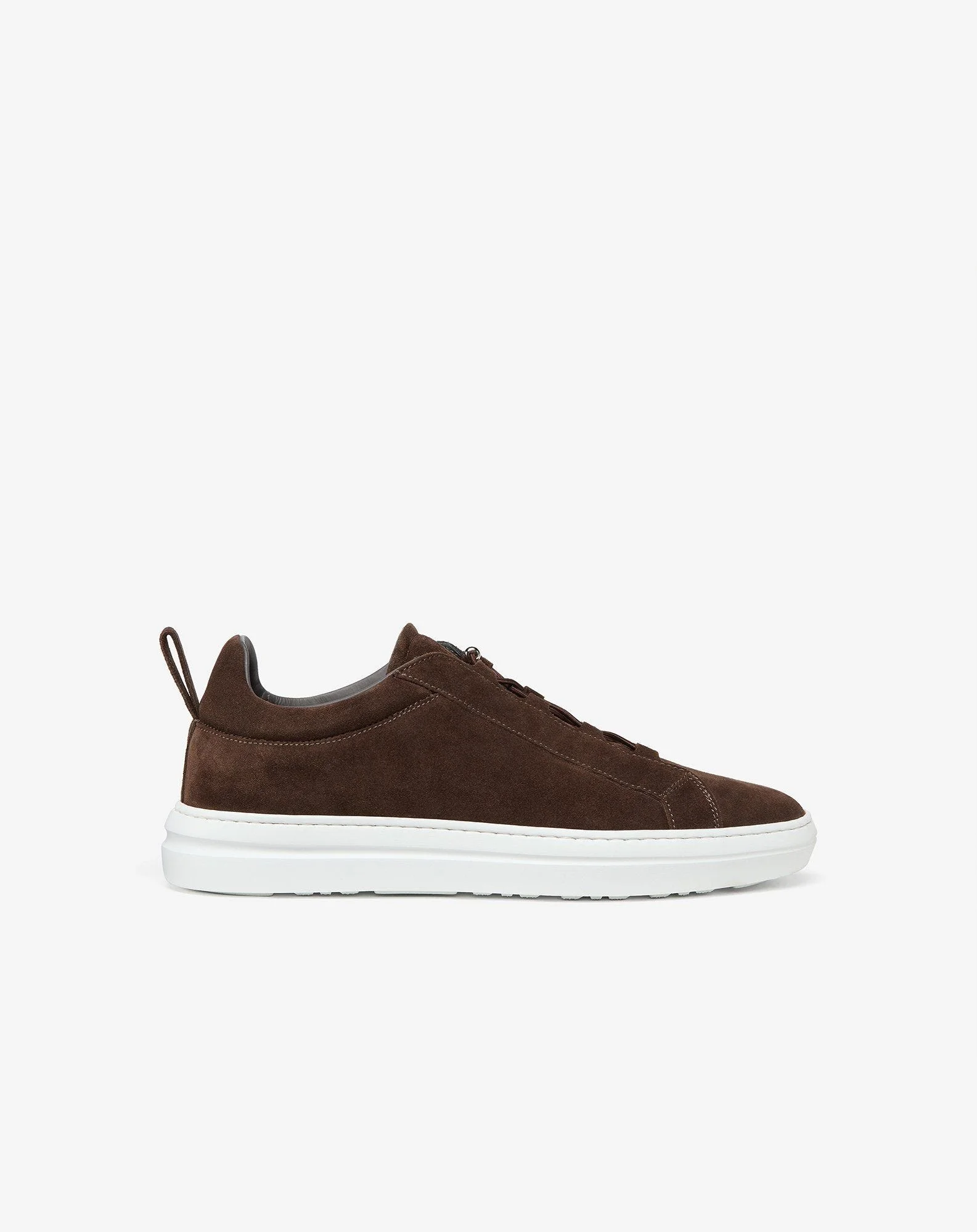 Brown slip-on trainers with elastic suede lacing - 1