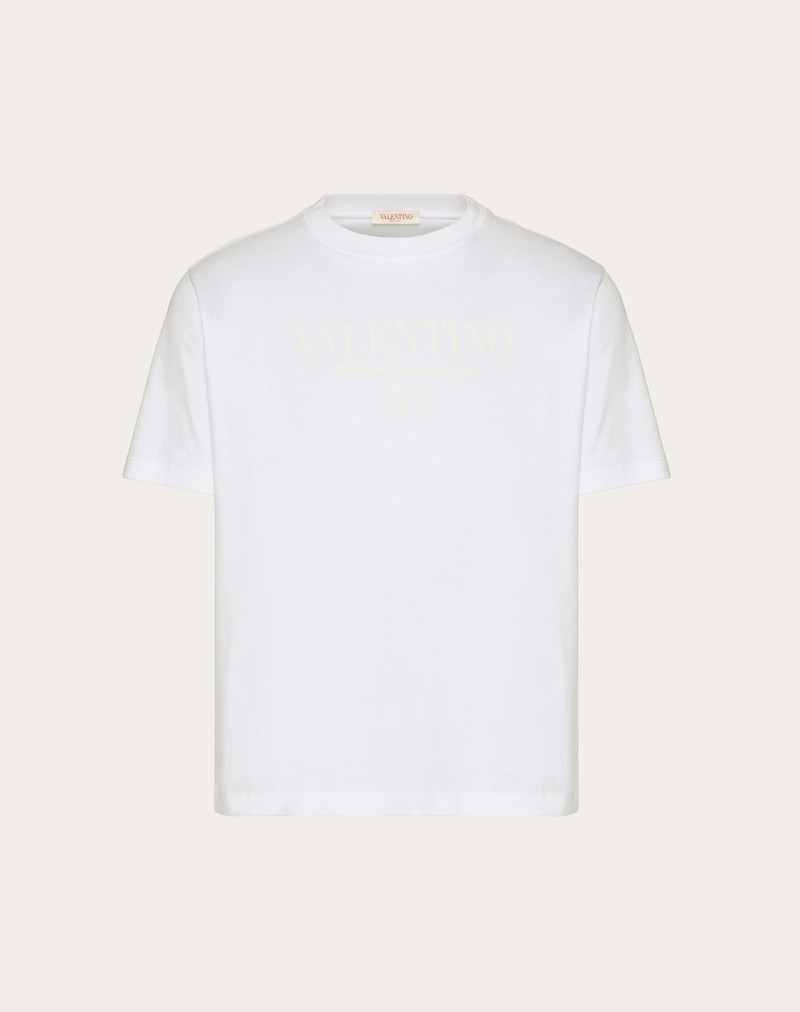 VALENTINO PRINT COTTON CREWNECK T-SHIRT 1