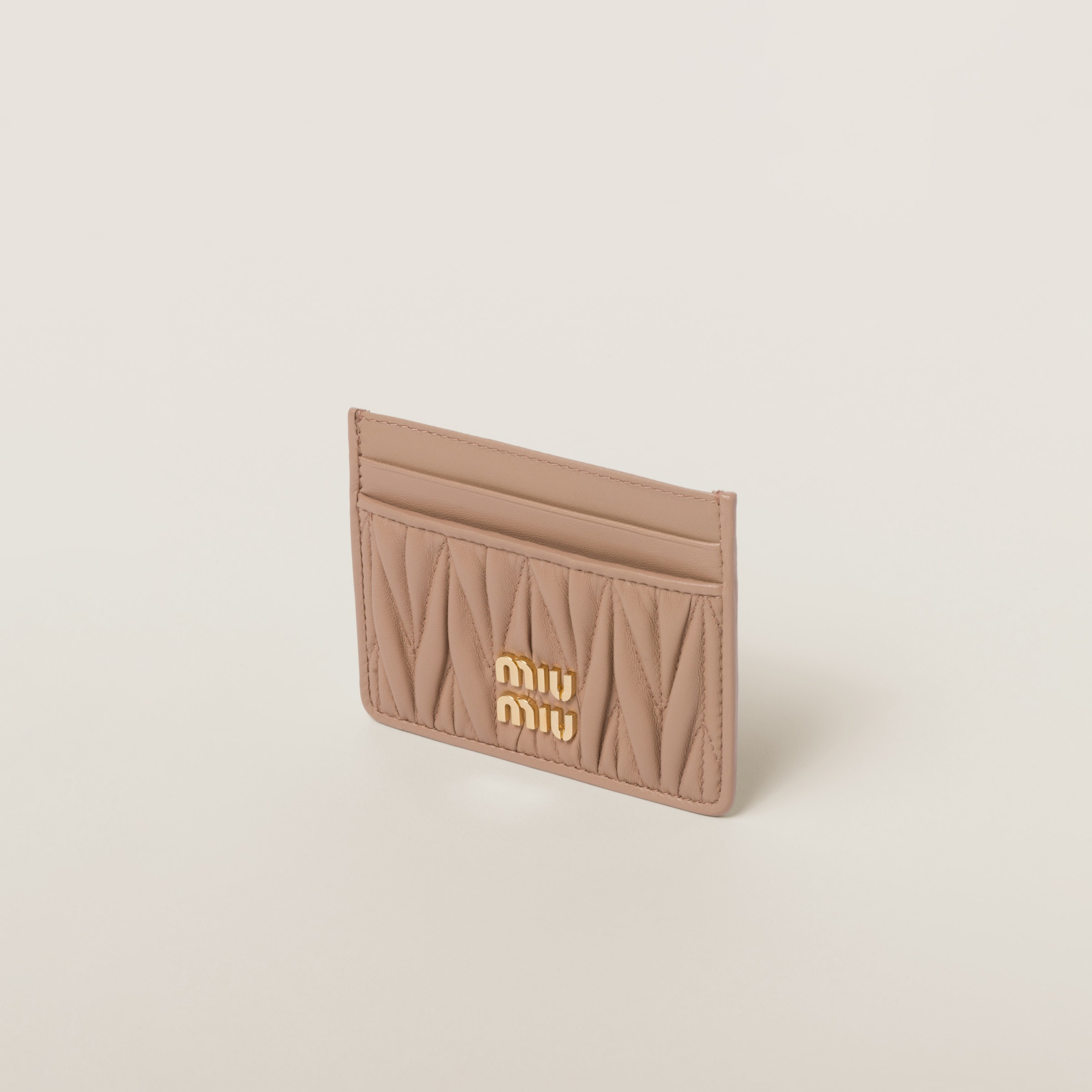Matelassé nappa leather card holder - 3