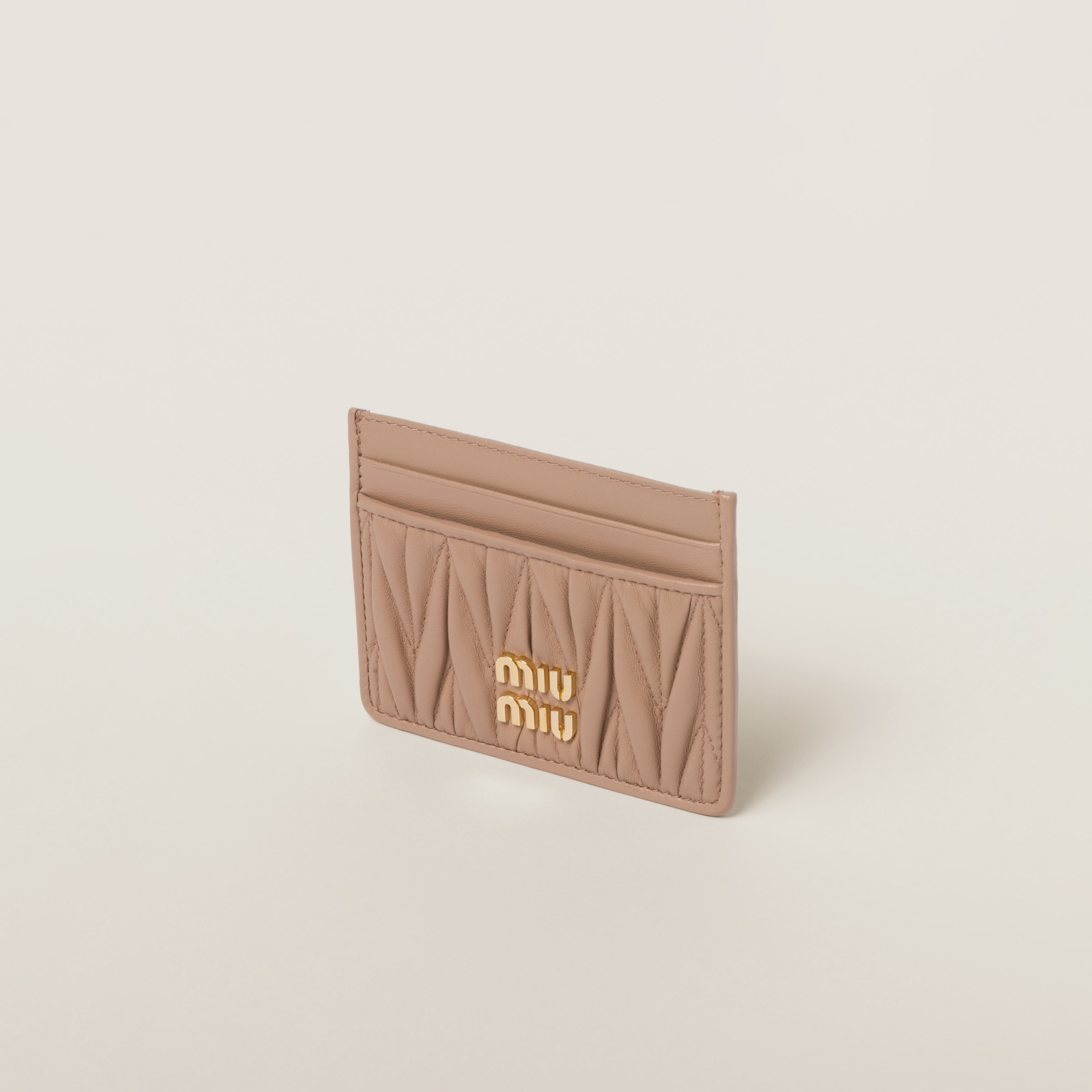 Miu Miu Matelassé nappa leather card holder | REVERSIBLE