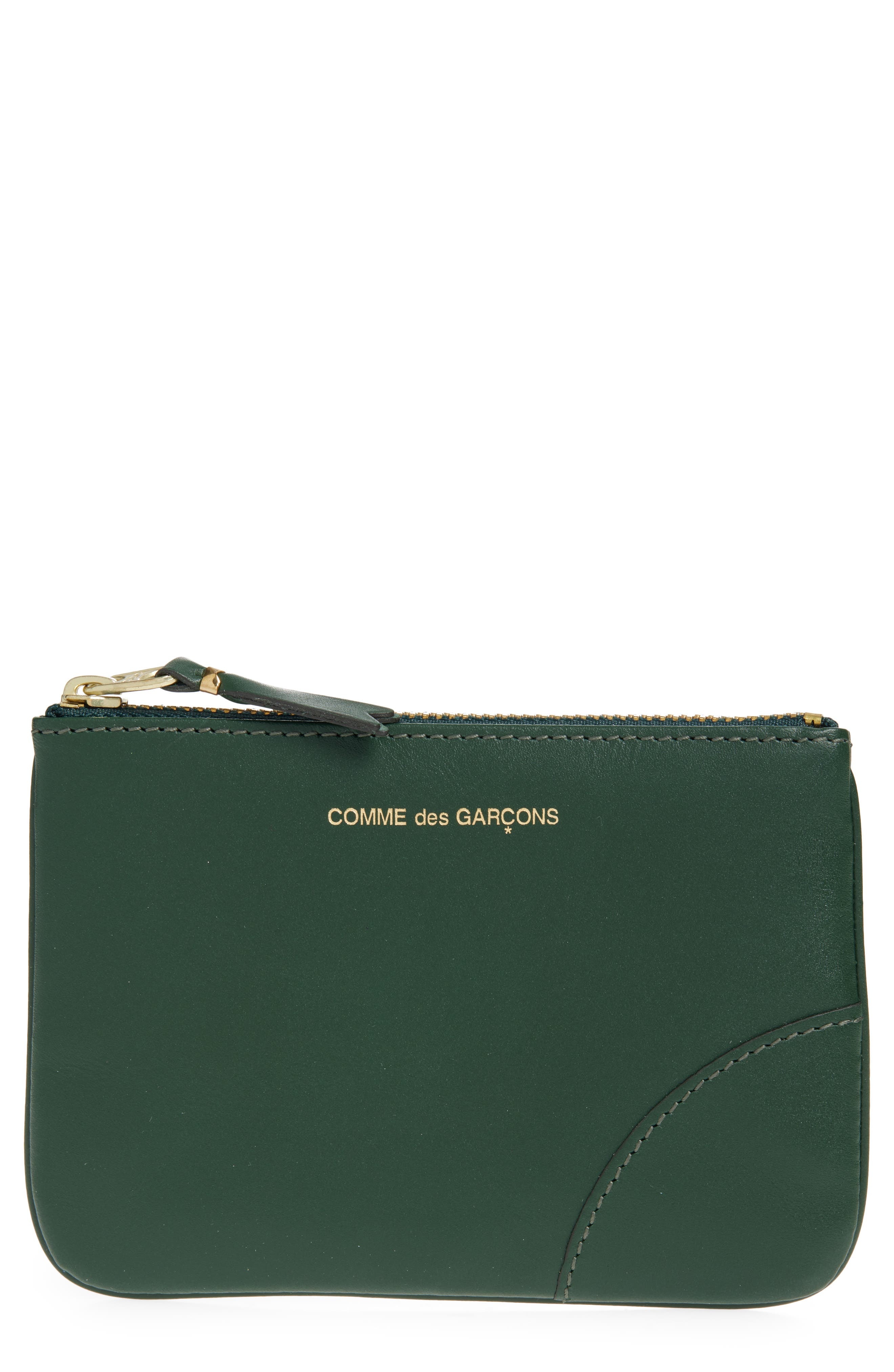 Comme des Garçons Wallets Small Classic Leather Zip-Up Pouch in Bottle Green at Nordstrom - 1