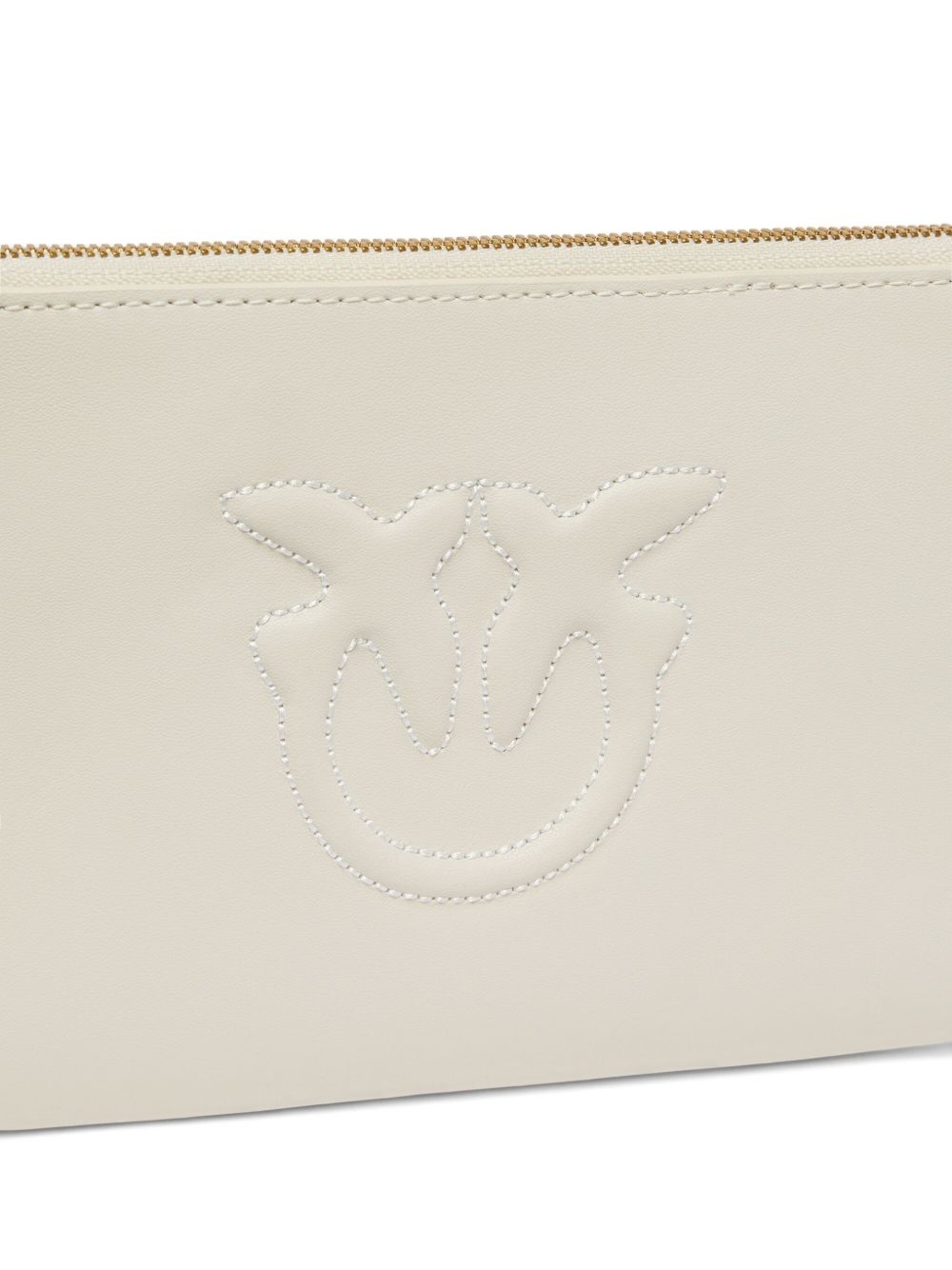 logo-embossed leather clutch - 3