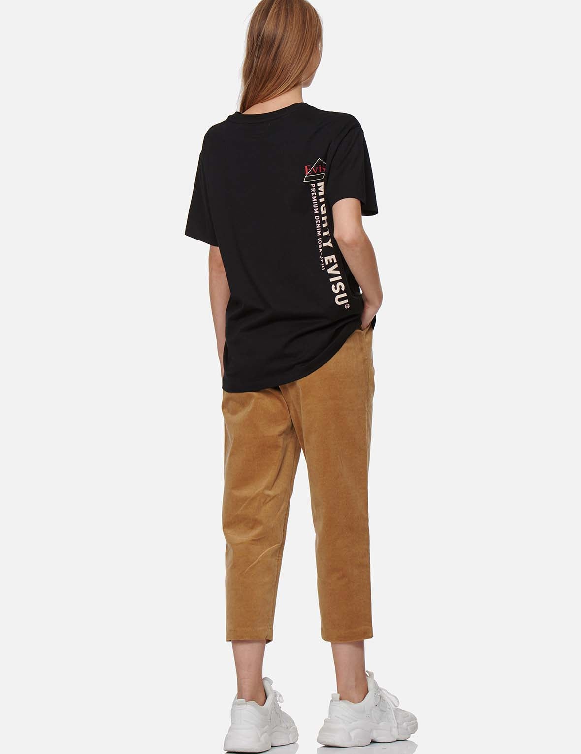 Seagull and Kamon Embroidery Corduroy Tapered Pants - 5
