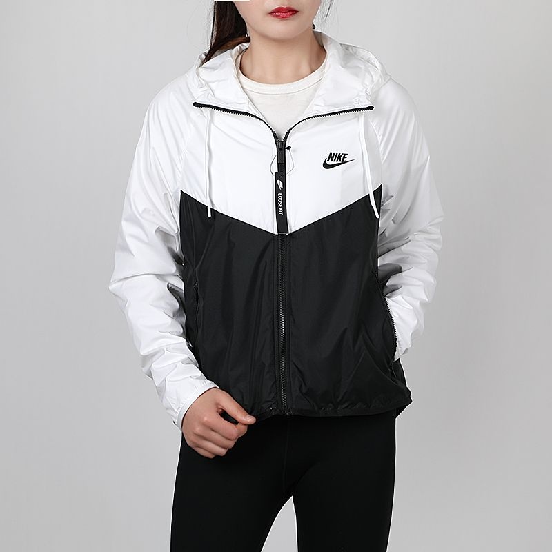(WMNS) Nike Sportswear Windrunner Hoodie Jacket For Black/White BV3940-101 - 3