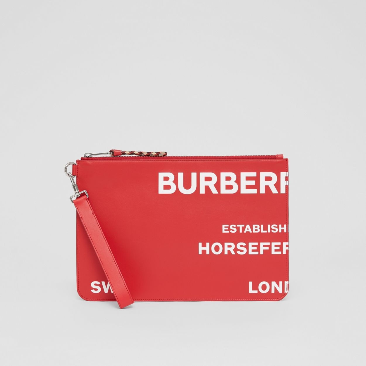 Horseferry Print Leather Zip Pouch - 5