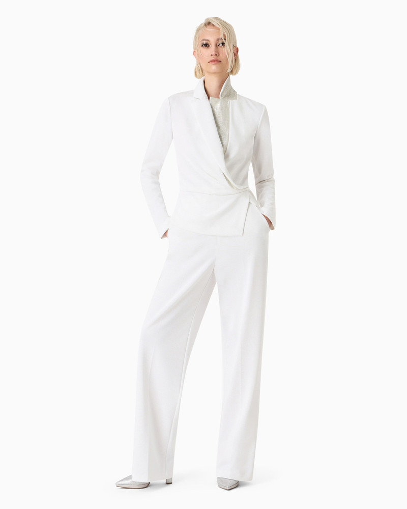 GIORGIO ARMANI Single-breasted jacket in viscose-blend jersey outlook