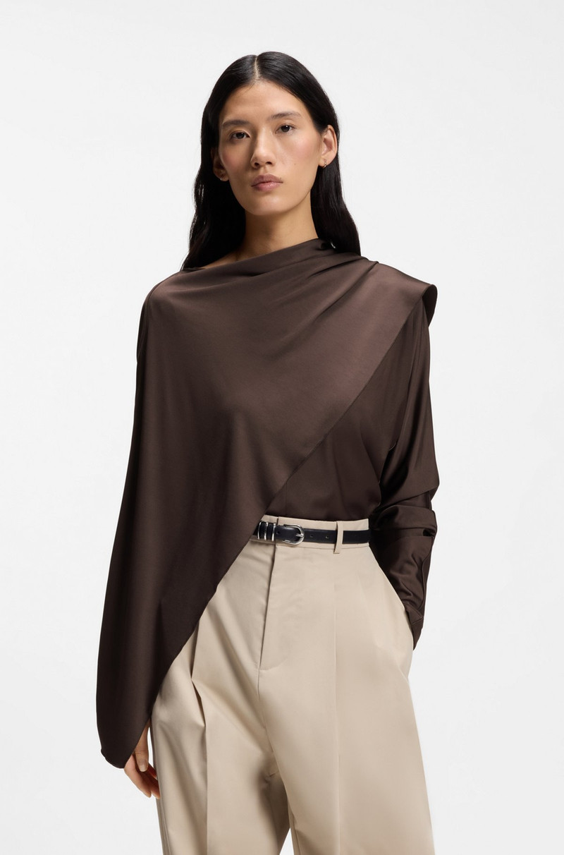 JERSEY TOP WITH A DRAPED SCARF DETAIL 2