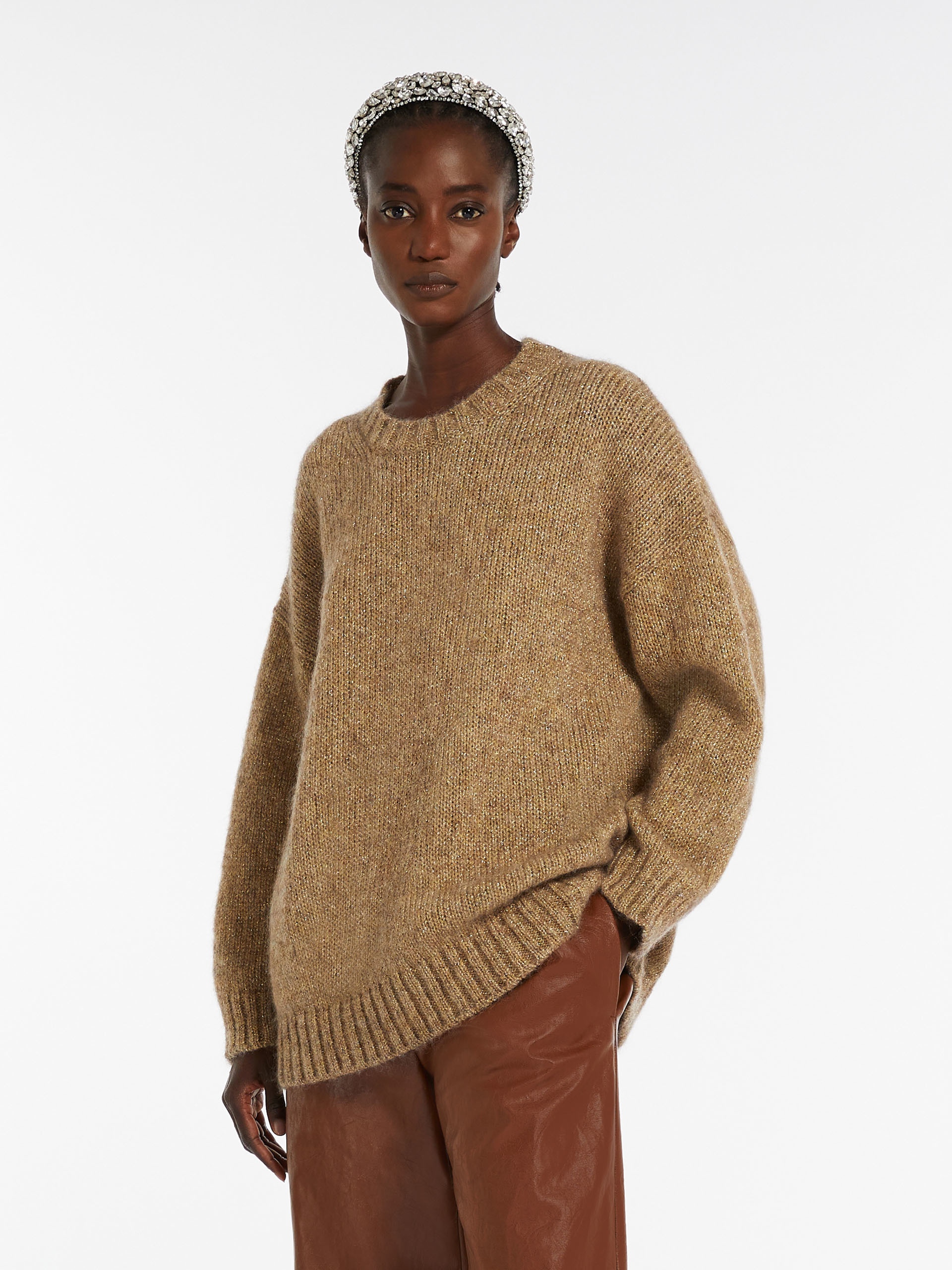 Max Mara ANTONY Oversized mohair and lurex sweater REVERSIBLE