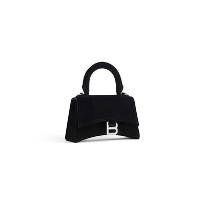 BALENCIAGA Women's Hourglass Xs Handbag Velvet Jersey in Black outlook
