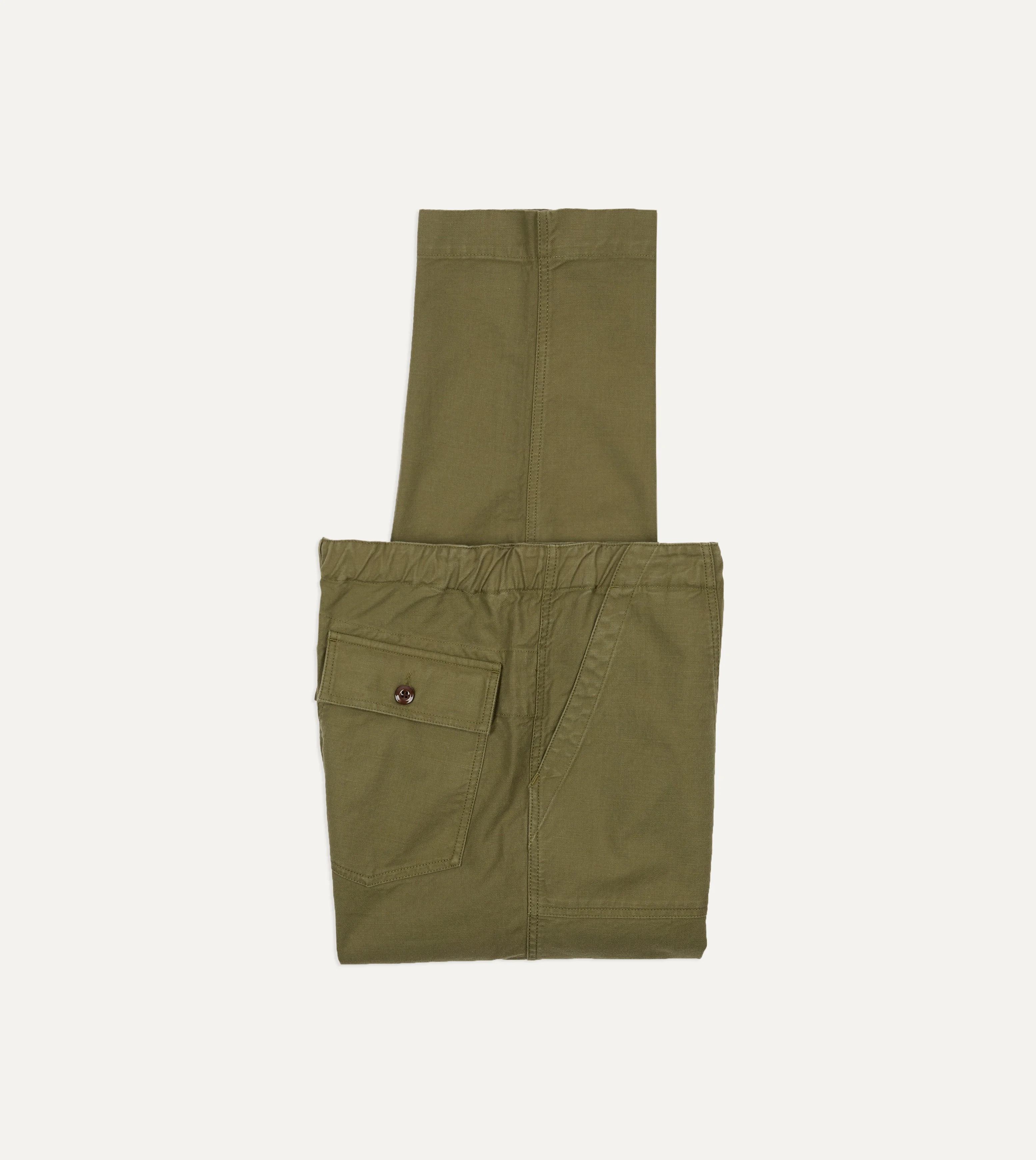 Olive Drab Cotton Drawstring Trouser - 1