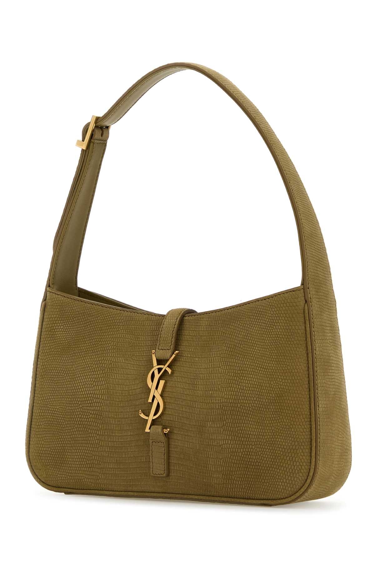 Saint Laurent Women Sage Green Suede Le 5 A 7 Shoulder Bag - 2