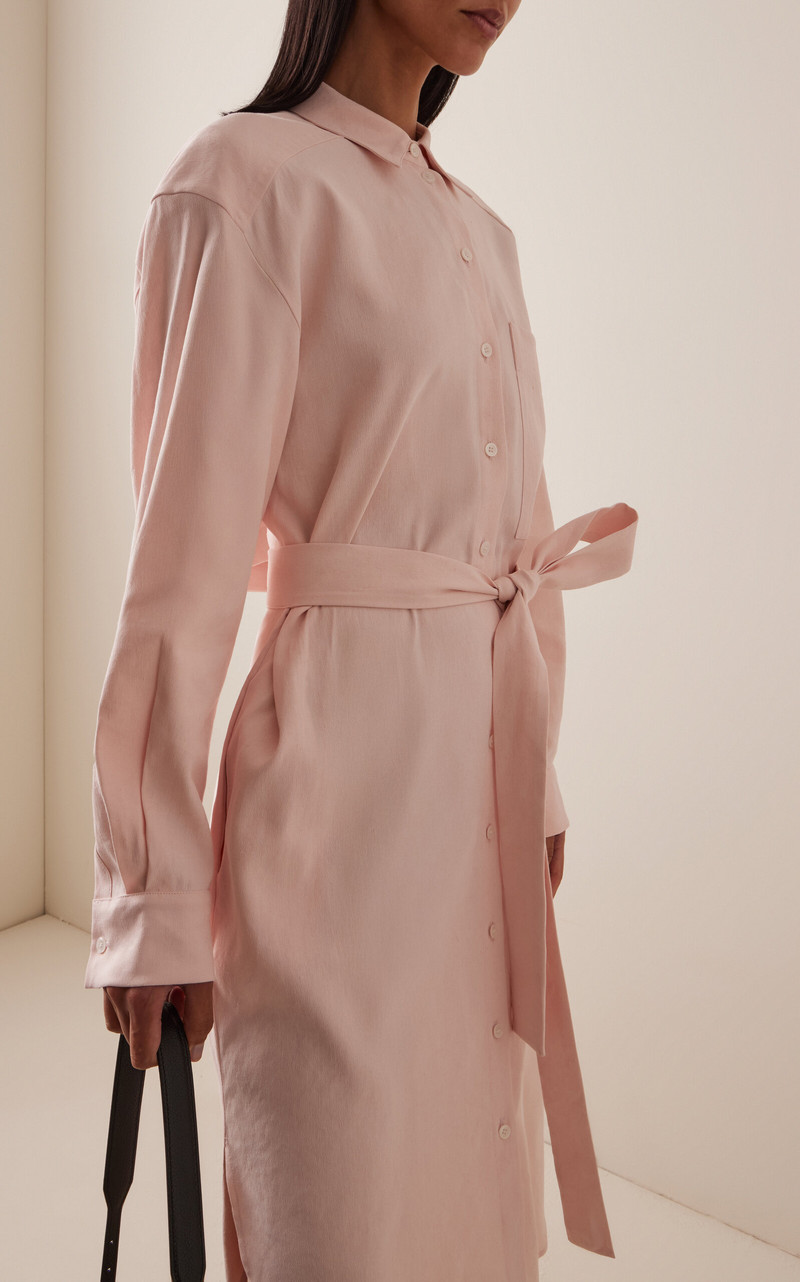 Exclusive Pleat-Back Shirt Dress pink 3