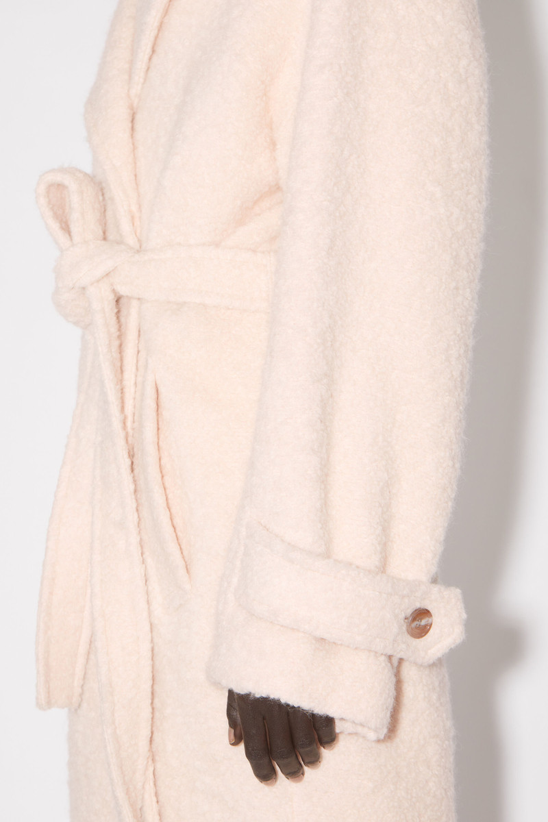 Single-breasted boucle coat - Powder pink 5