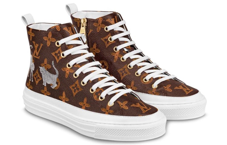 (WMNS) LOUIS VUITTON LV Stellar High-Top Sneakers Brown 1A52OF - 3