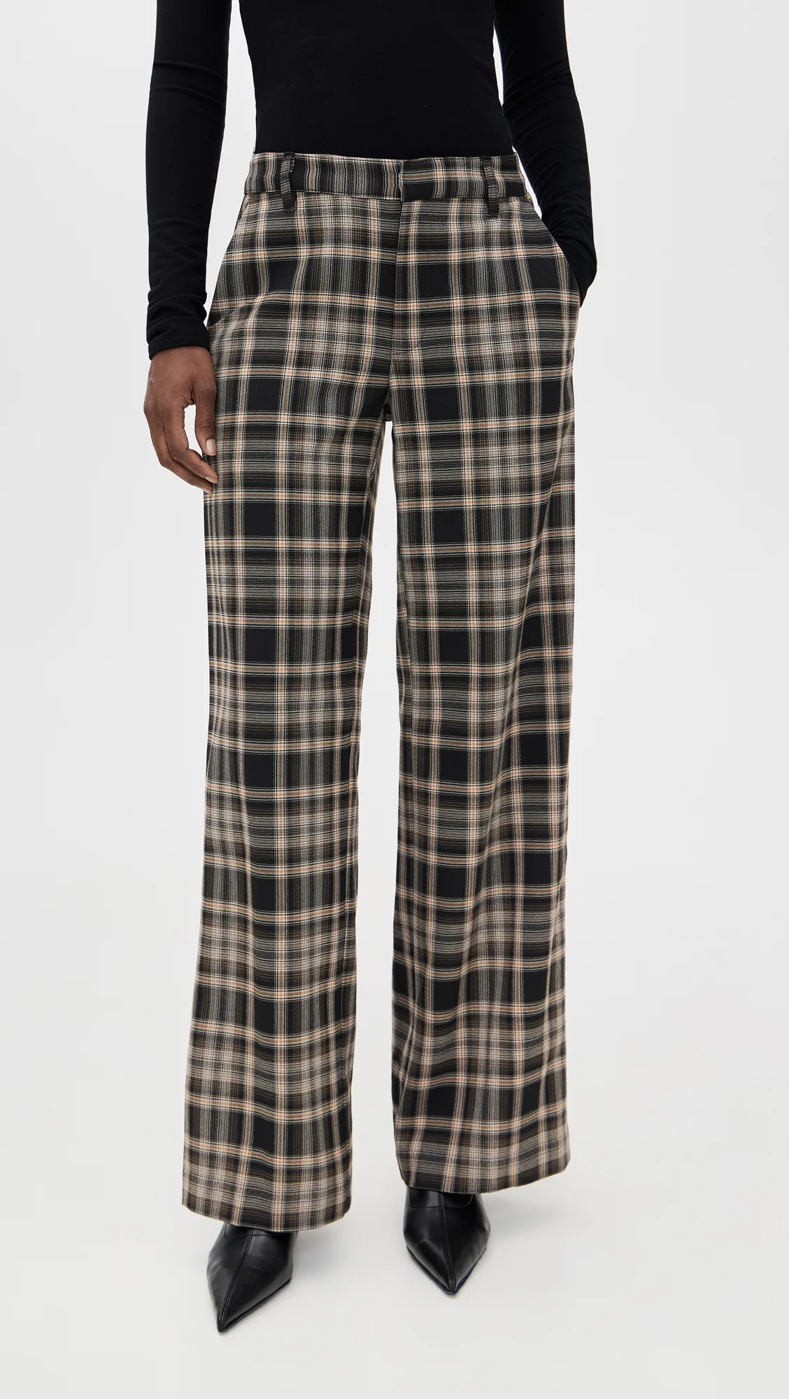 Relaxed Plaid Trousers - 1