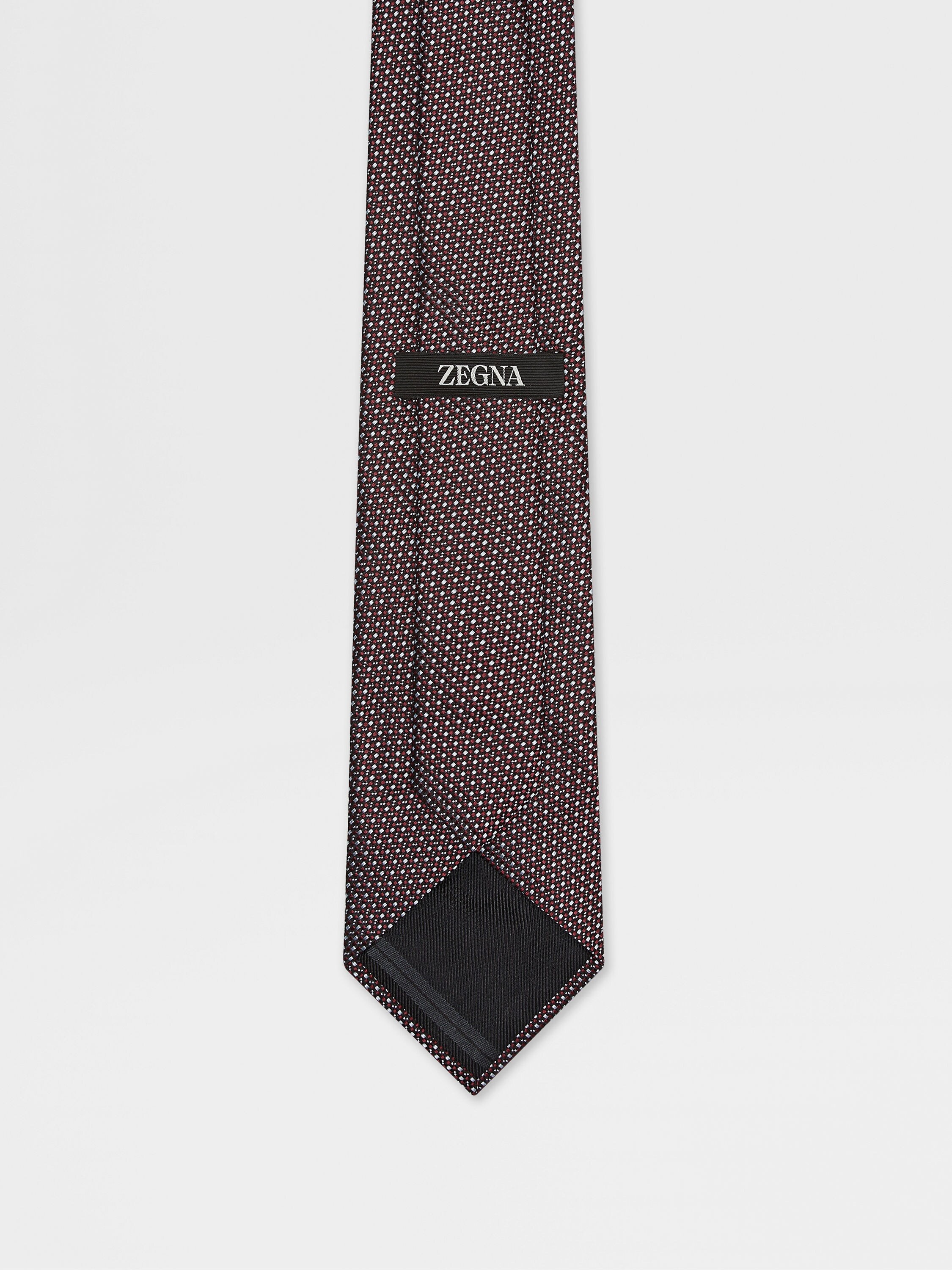 BURGUNDY SILK TIE - 3