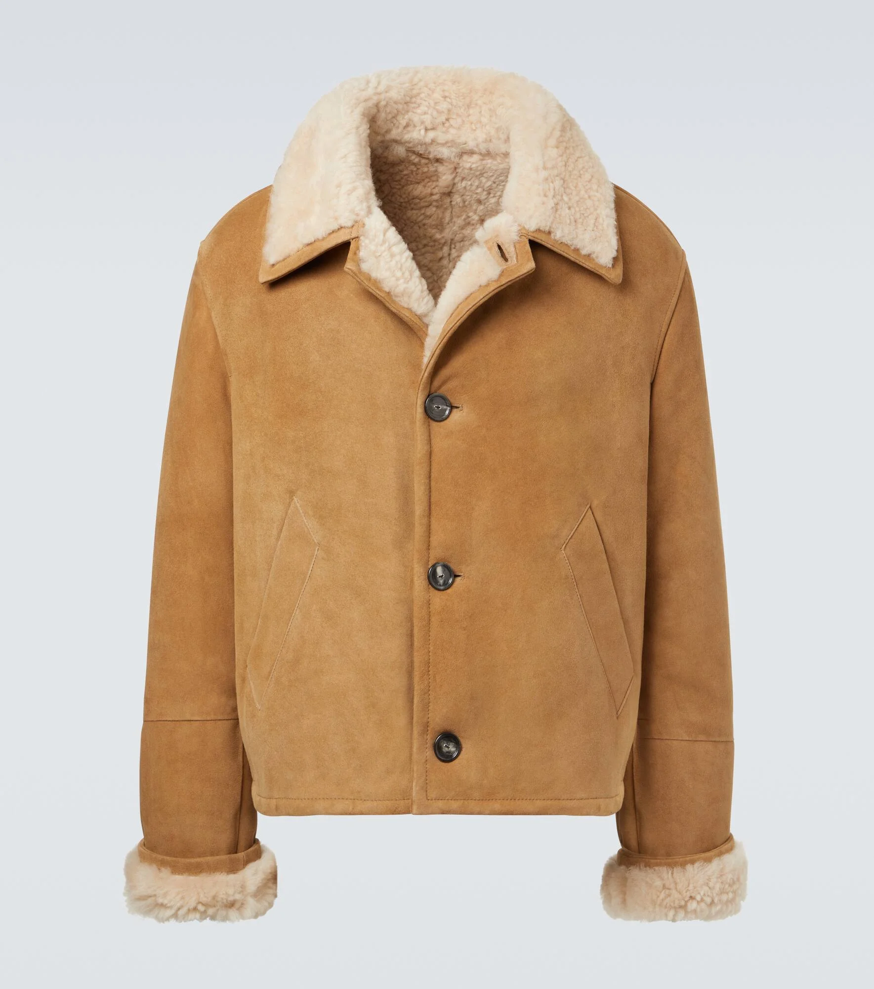 Shearling-lined suede jacket - 1