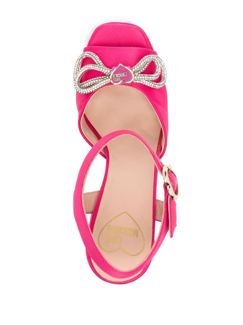 130mm logo-plaque bow sandals 4