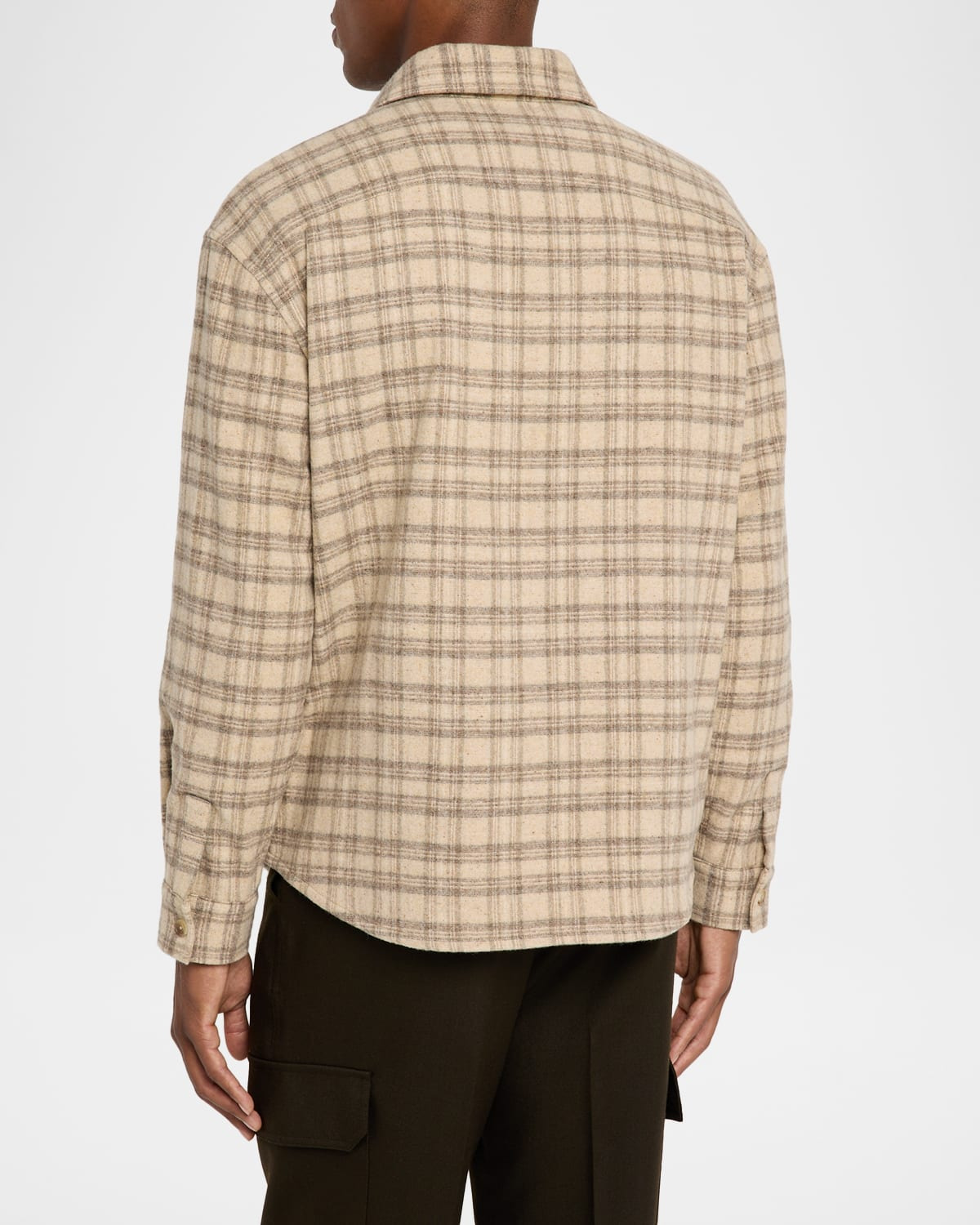Men's Plaid Wool-Blend Overshirt - 3