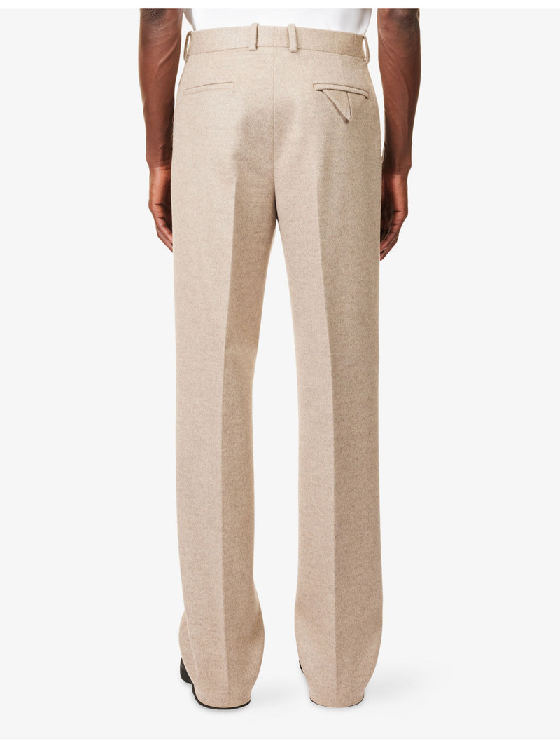 Tailored Straight-Leg Wool-Cashmere Blend Trousers 4