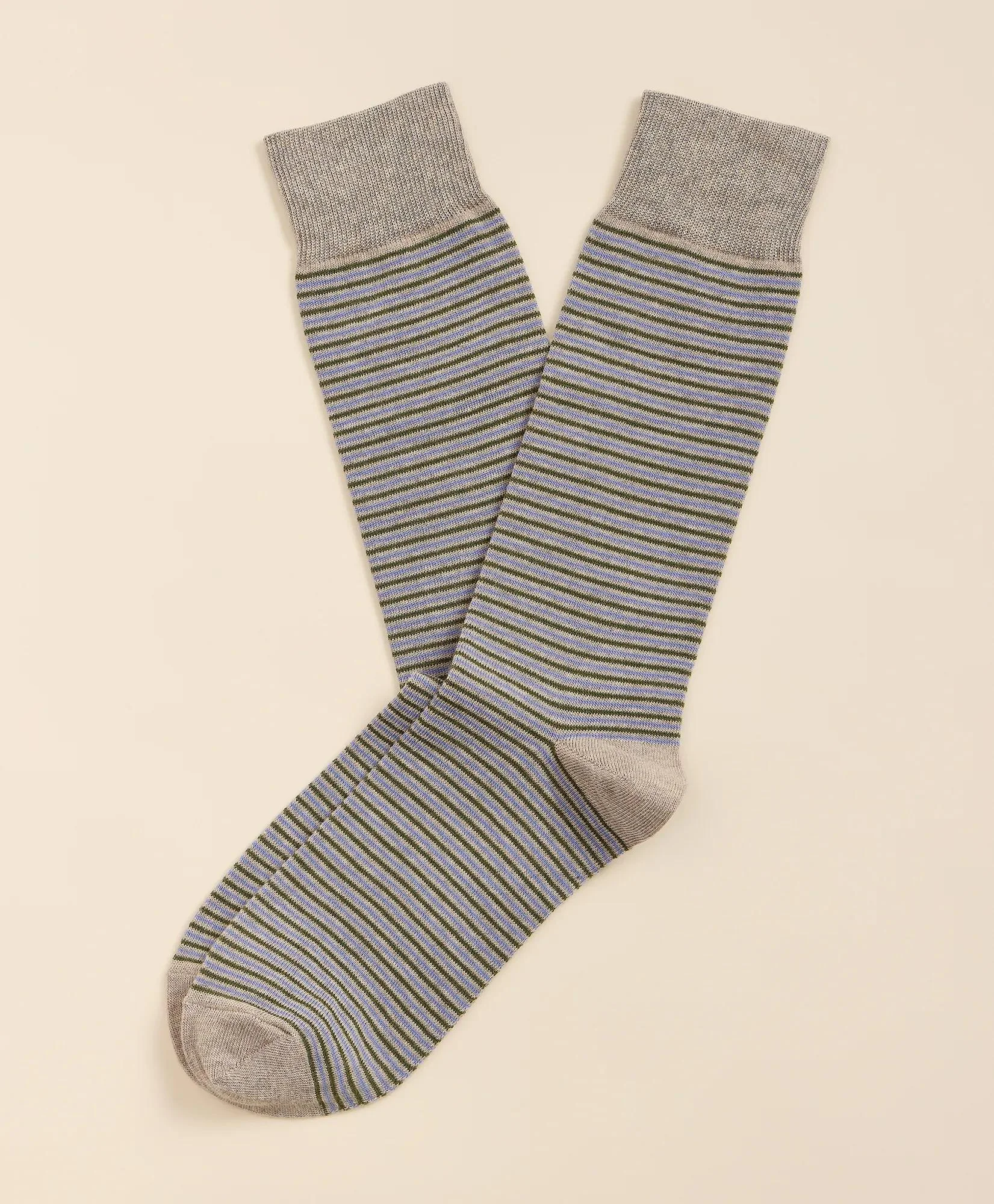 Cotton-Blend Stripe Socks - 1