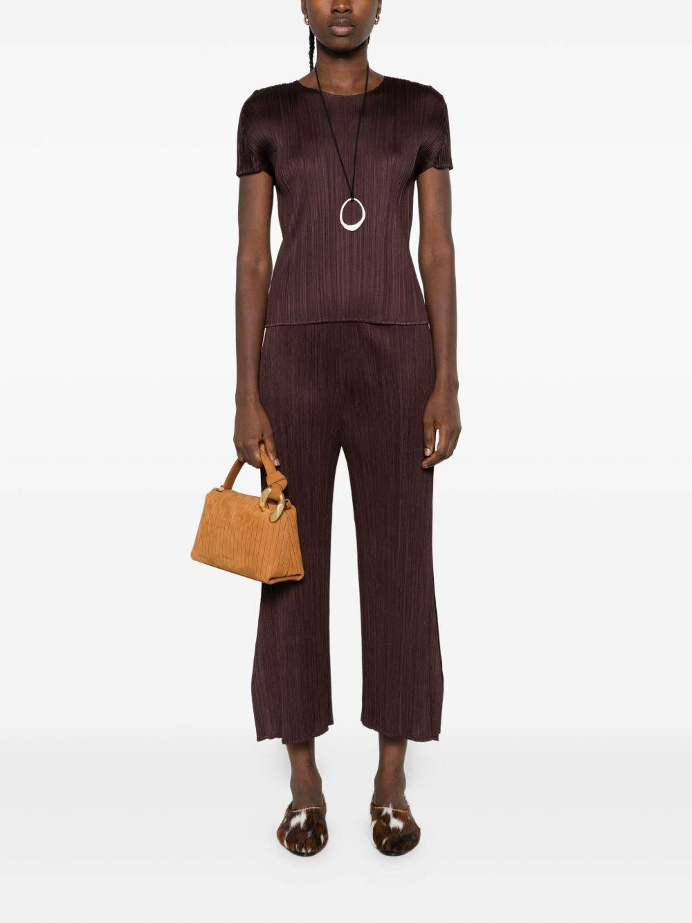 plissé split-hem trousers - 2