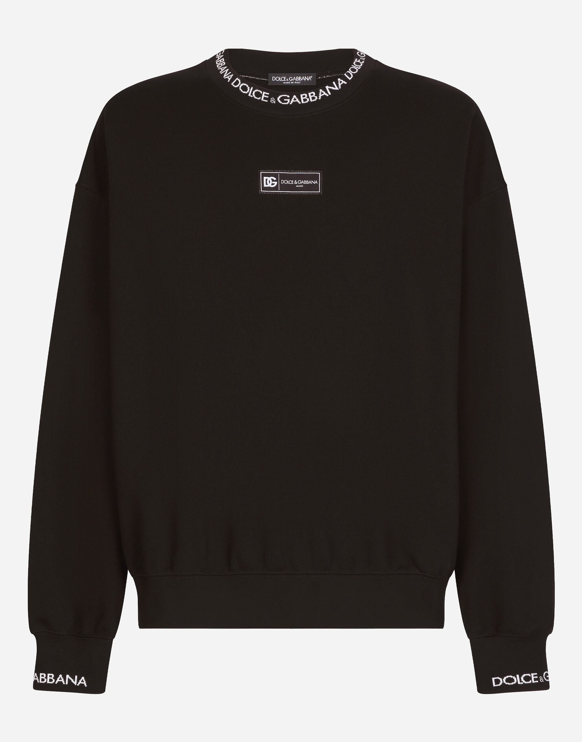 Round-neck sweatshirt with Dolce&Gabbana logo - 1