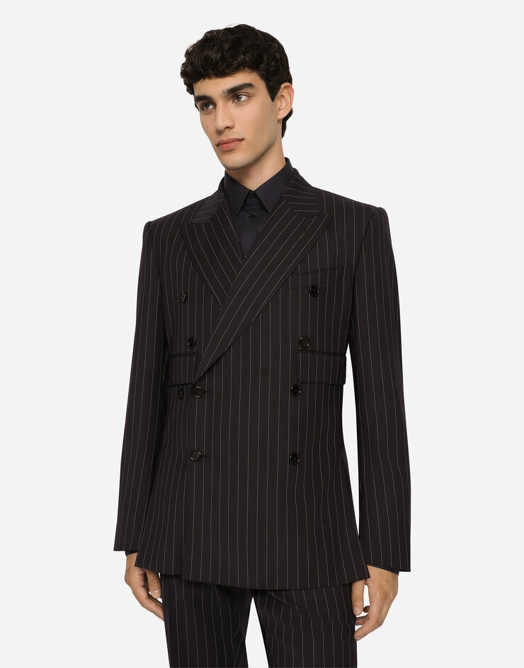 Double-breasted pinstripe stretch wool Sicily-fit suit - 4