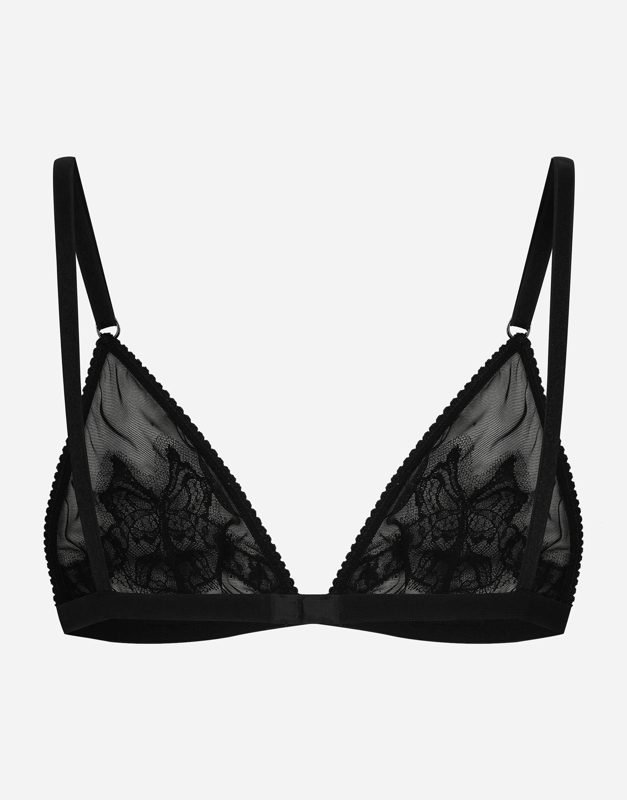 Lace and tulle soft-cup triangle bra - 2