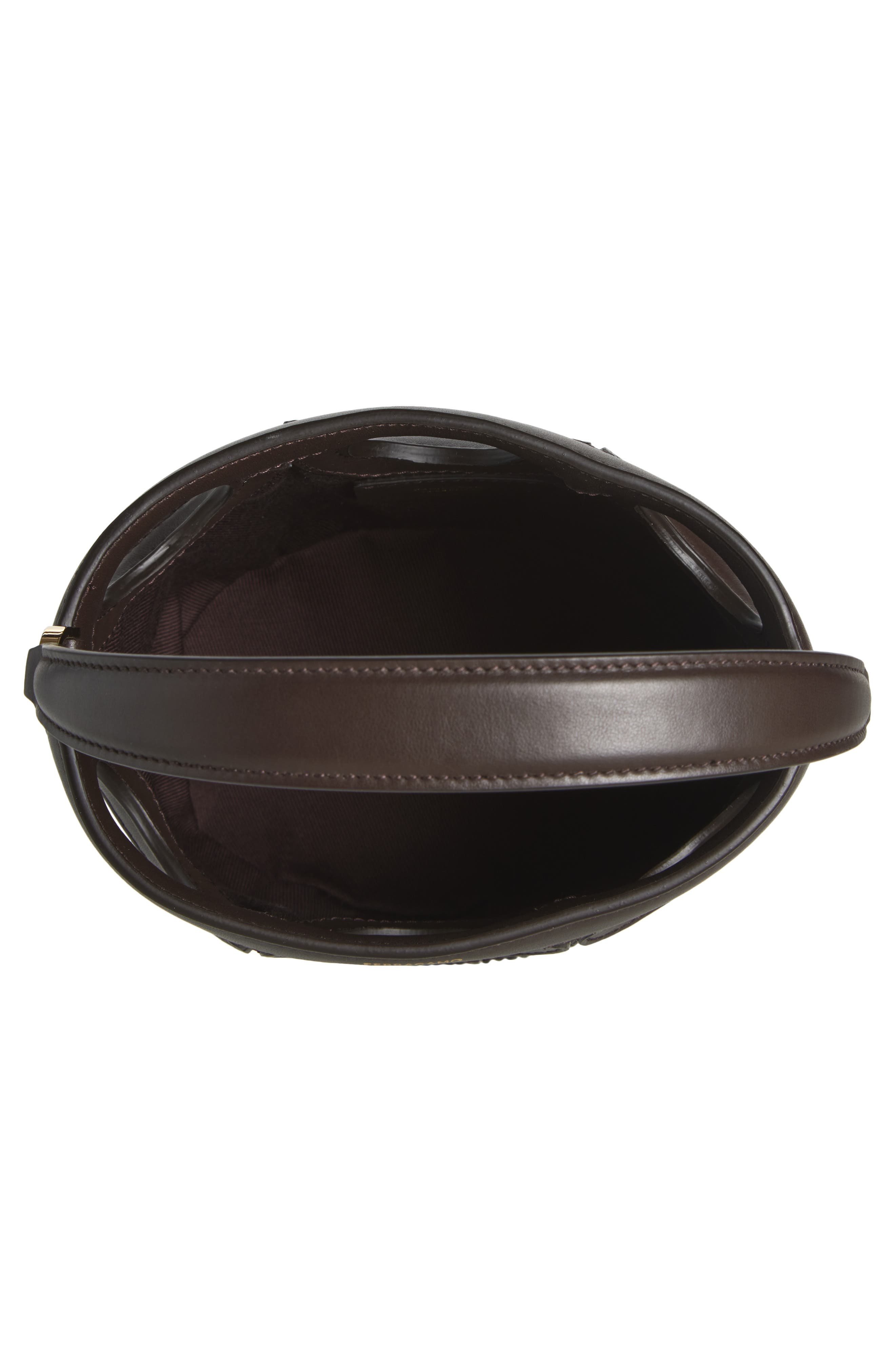 FERRAGAMO Mini Gancio Outline Raffia Bucket Bag in T Moro/Testa Di Moro at Nordstrom - 5