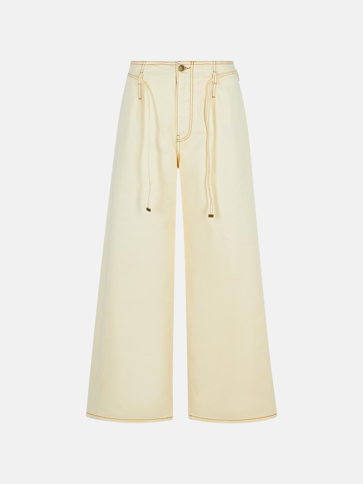 CREAM DENIM JEANS - 1