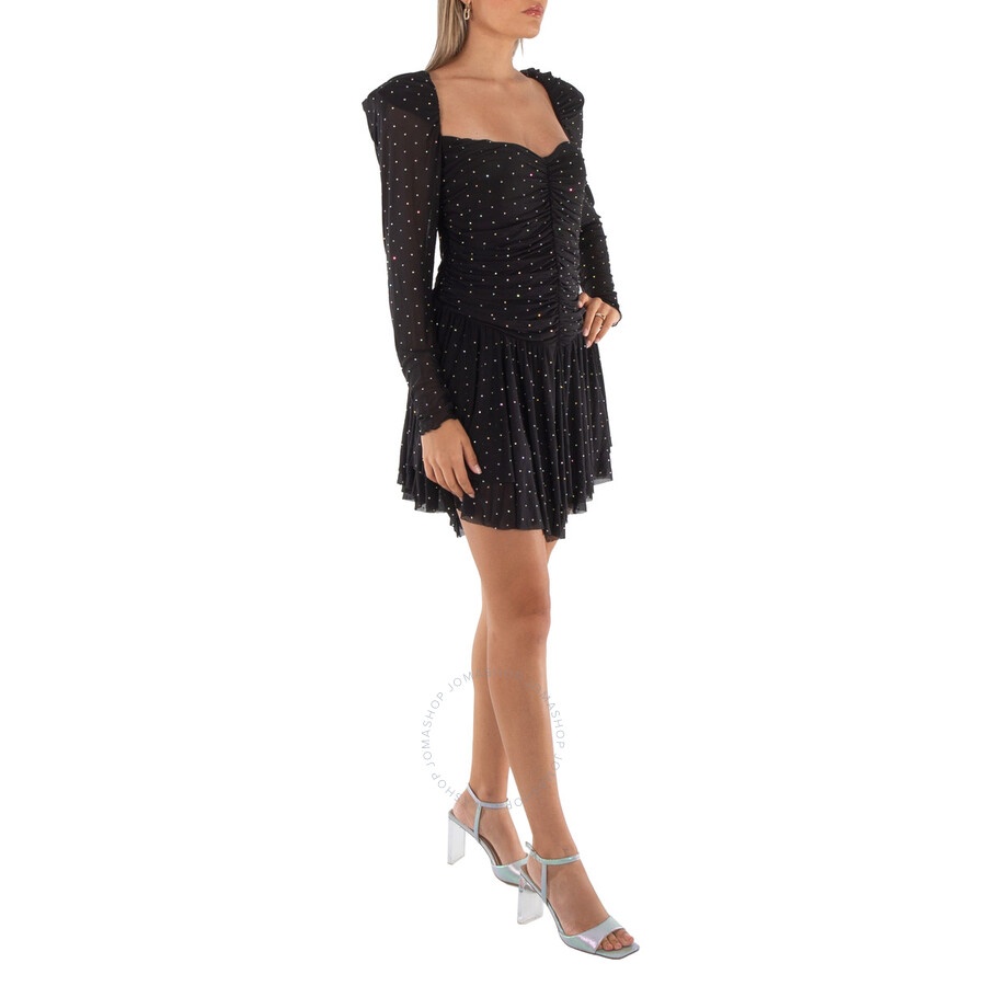 Rotate Rhinestone-Embellished Ruffle Mesh Mini Dress - 4