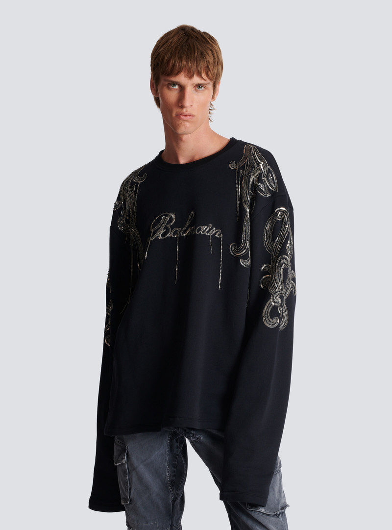 Balmain Signature chain embroidered sweater 6
