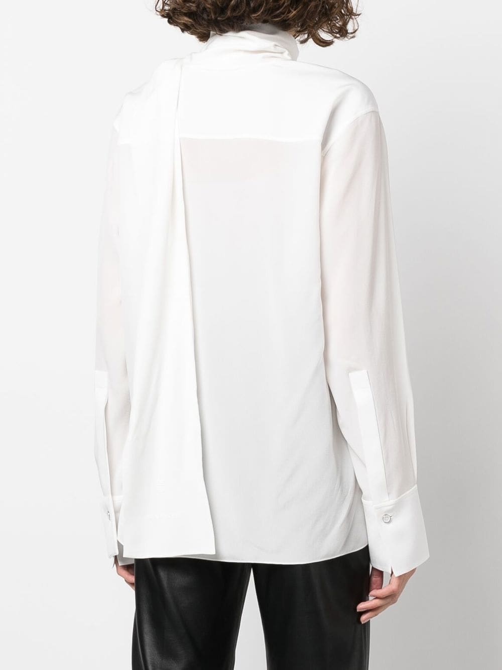 pussy-bow silk blouse - 4