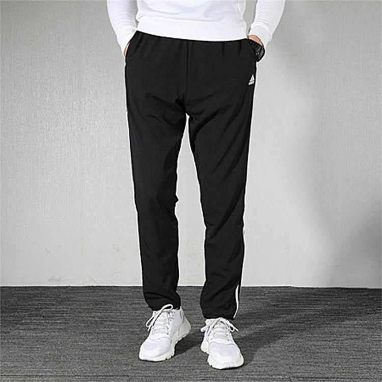 adidas WhitePlaid Knitted Sports Long Pants Men Black FM5459 - 3