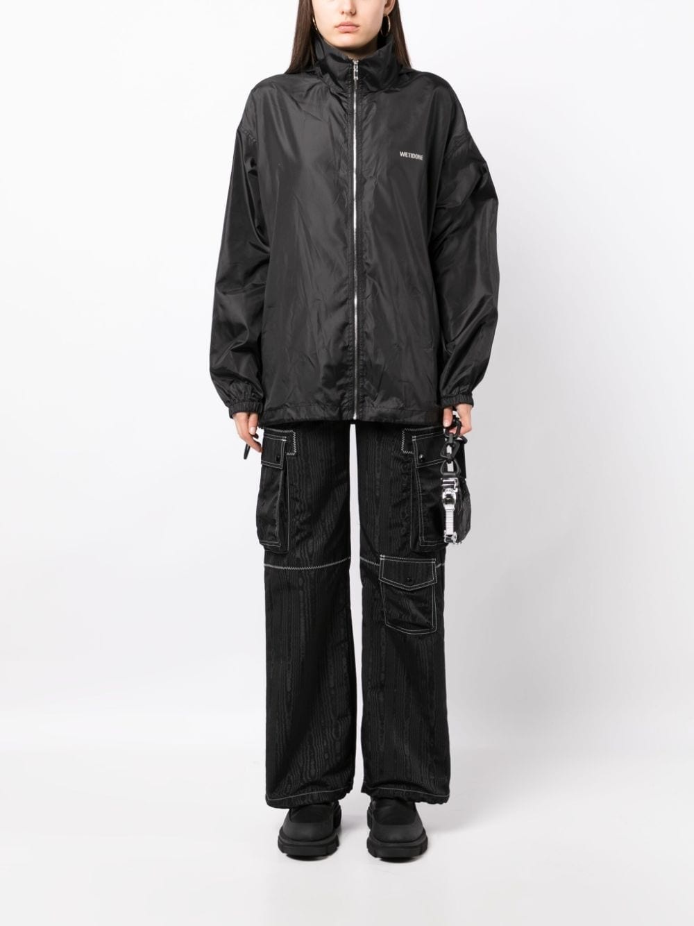 logo-print hooded jacket - 2