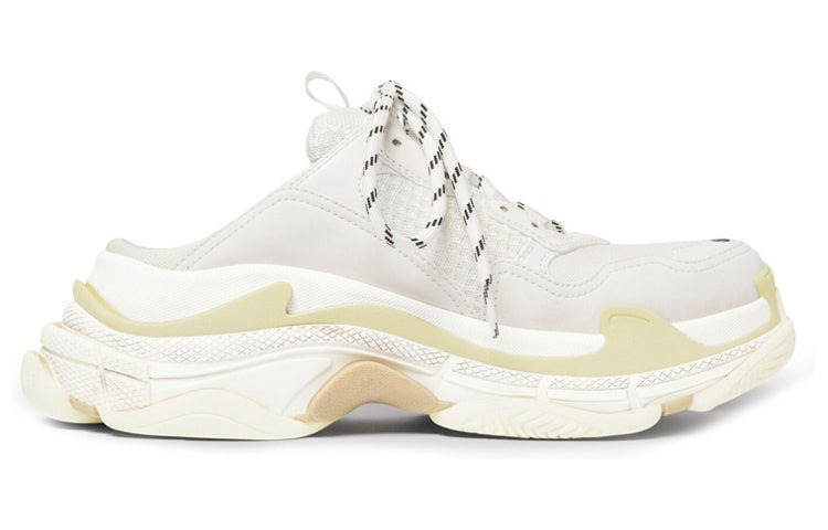 (WMNS) Balenciaga Triple S Mules 'White Double Foam and Mesh' 755686W3SM29097 - 2